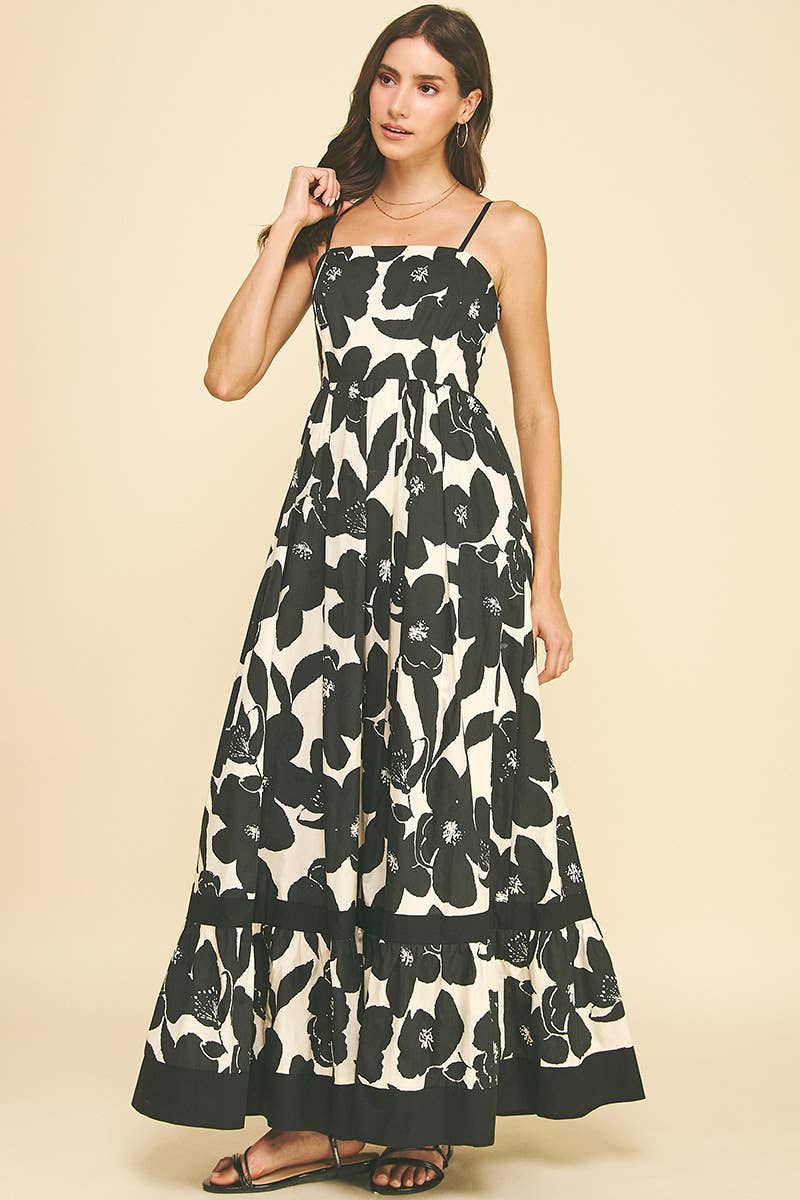 FLORAL TIERED MAXI DRESS - 6658D