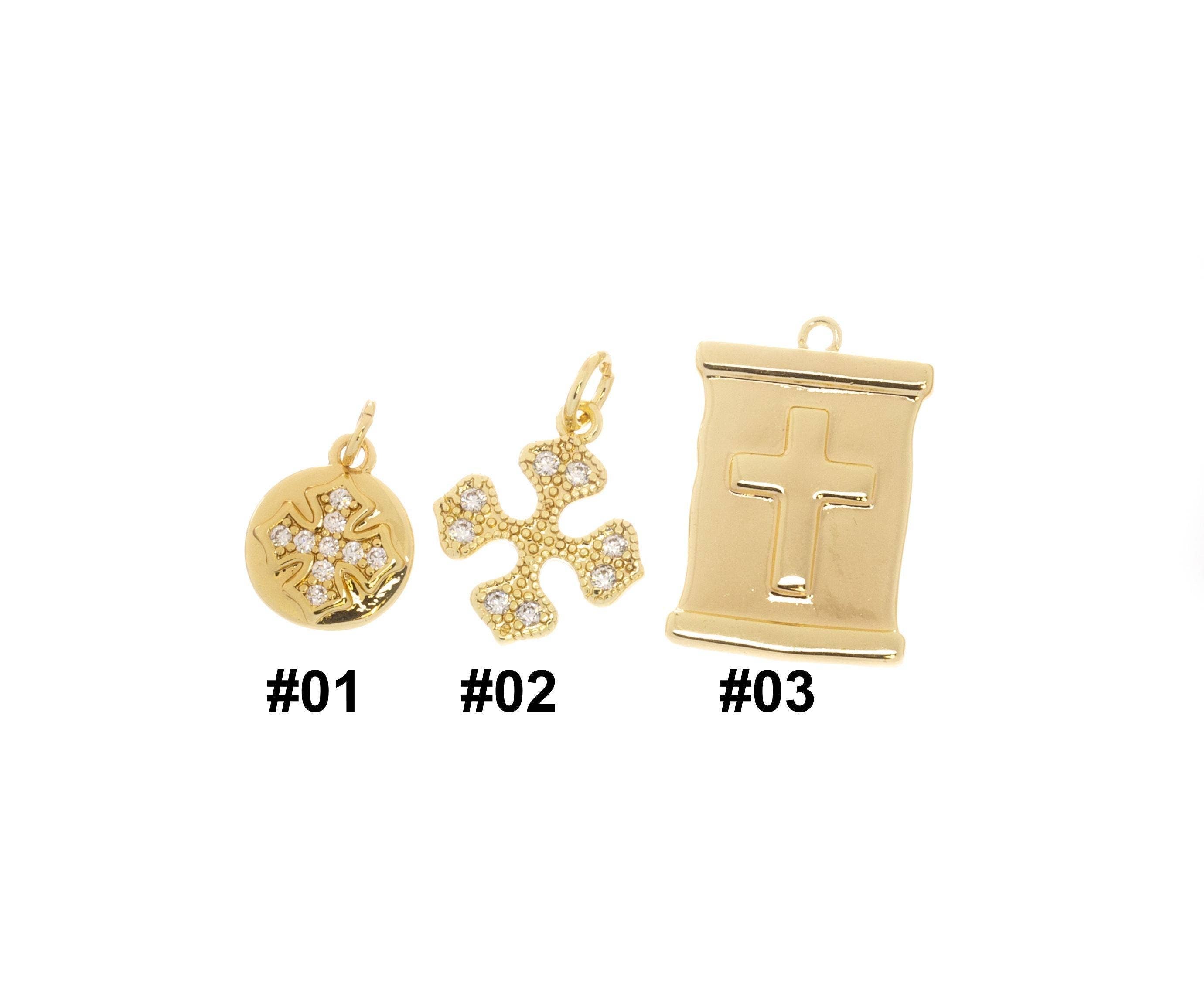 Pave CZ Cross Charms