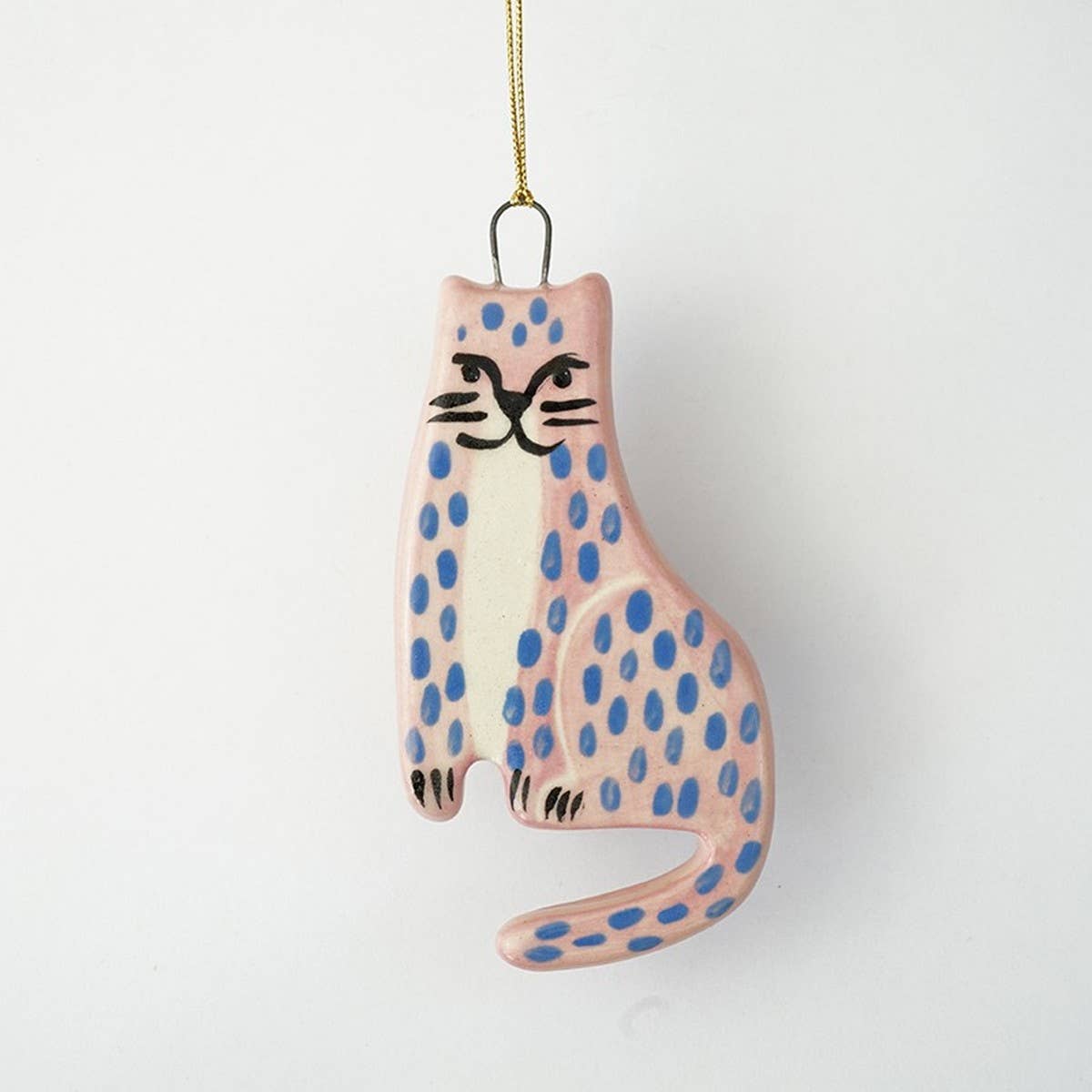 18K Gold Cat Floral Pendant Charm