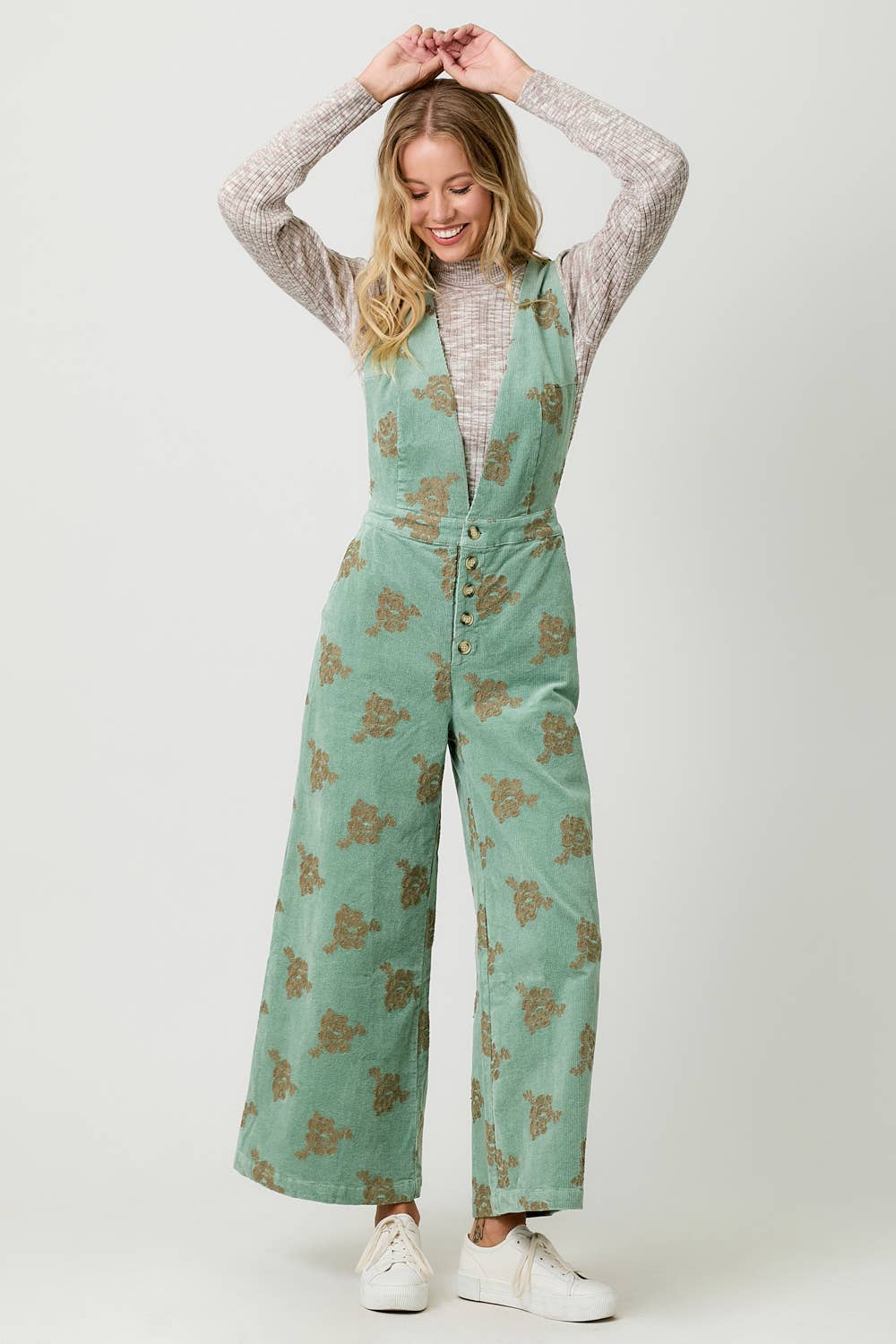 Fernie Embroidered Corduroy Jumpsuit
