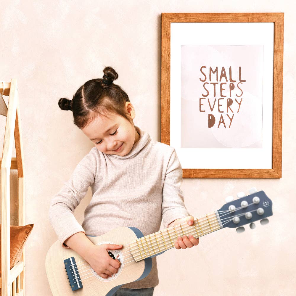 Blue Wooden Toy Guitar for Kids