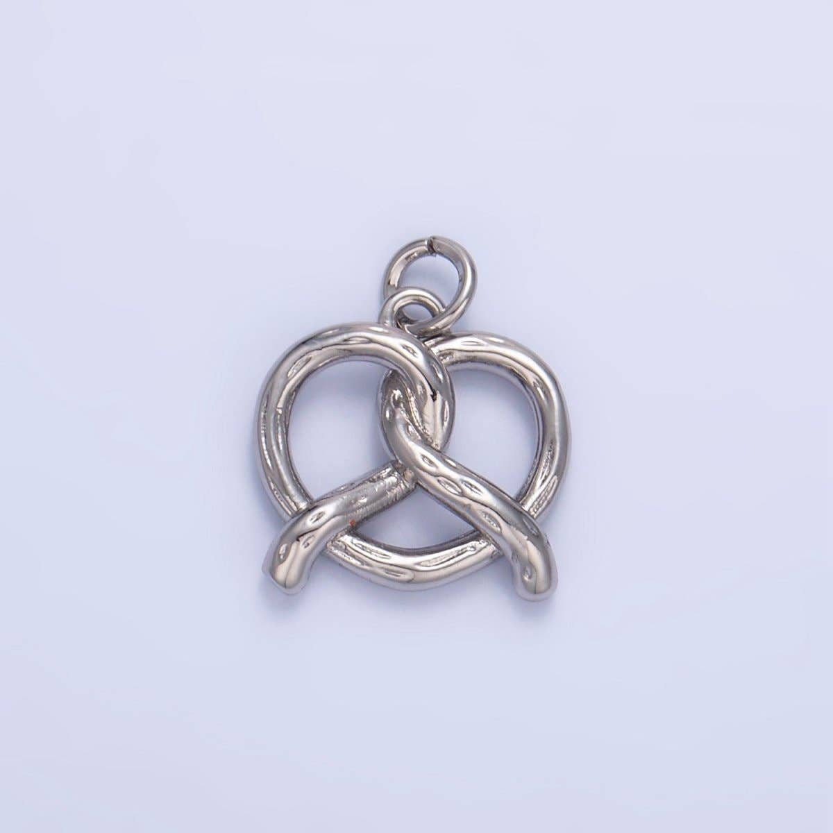 24K Gold Filled 12.5mm Mini Pretzel Pastry 3D Minimalist Charm in Gold & Silver | W105