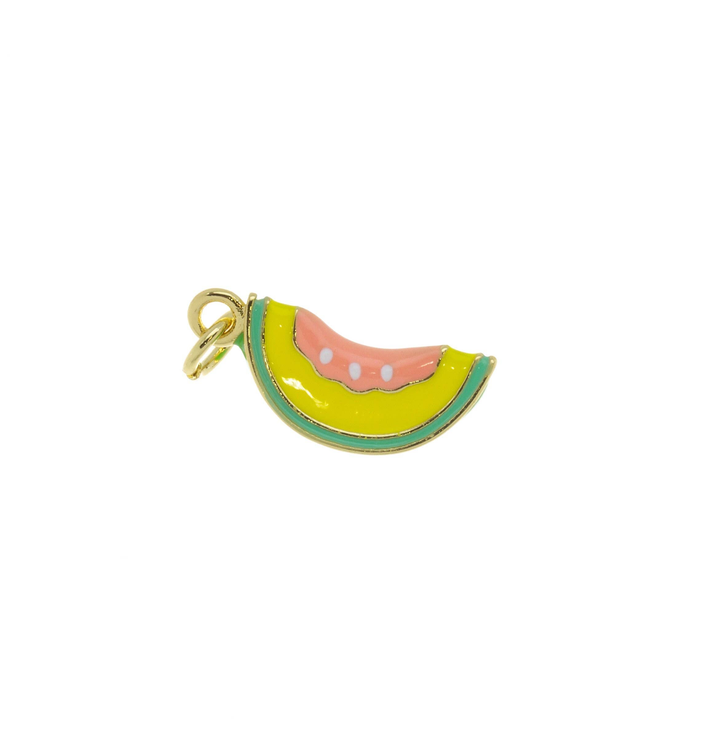 Gold Cantaloupe Honeydew Charm for Jewelry Making