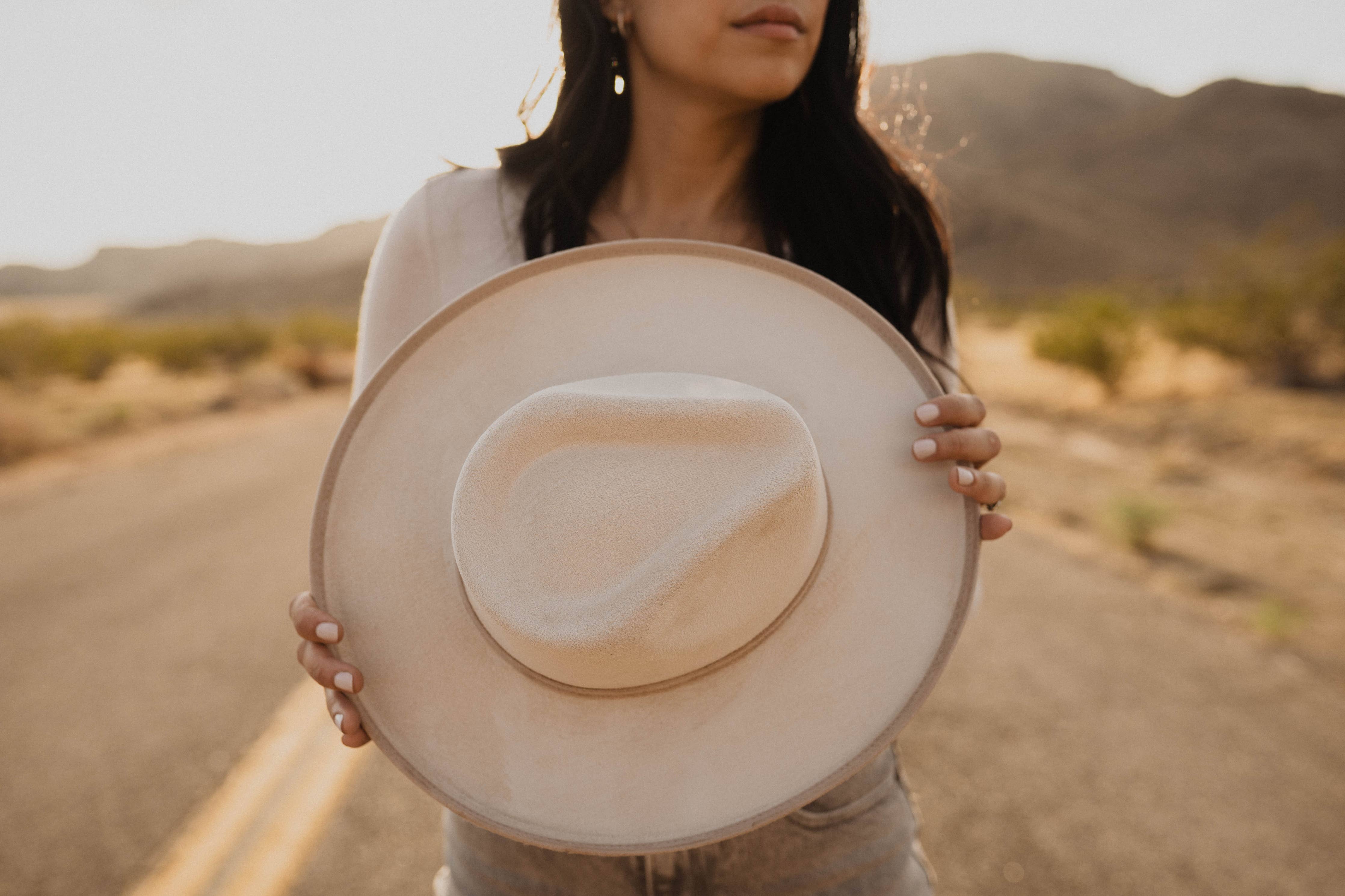 Two-Toned Ivory/Tan Rancher Hat