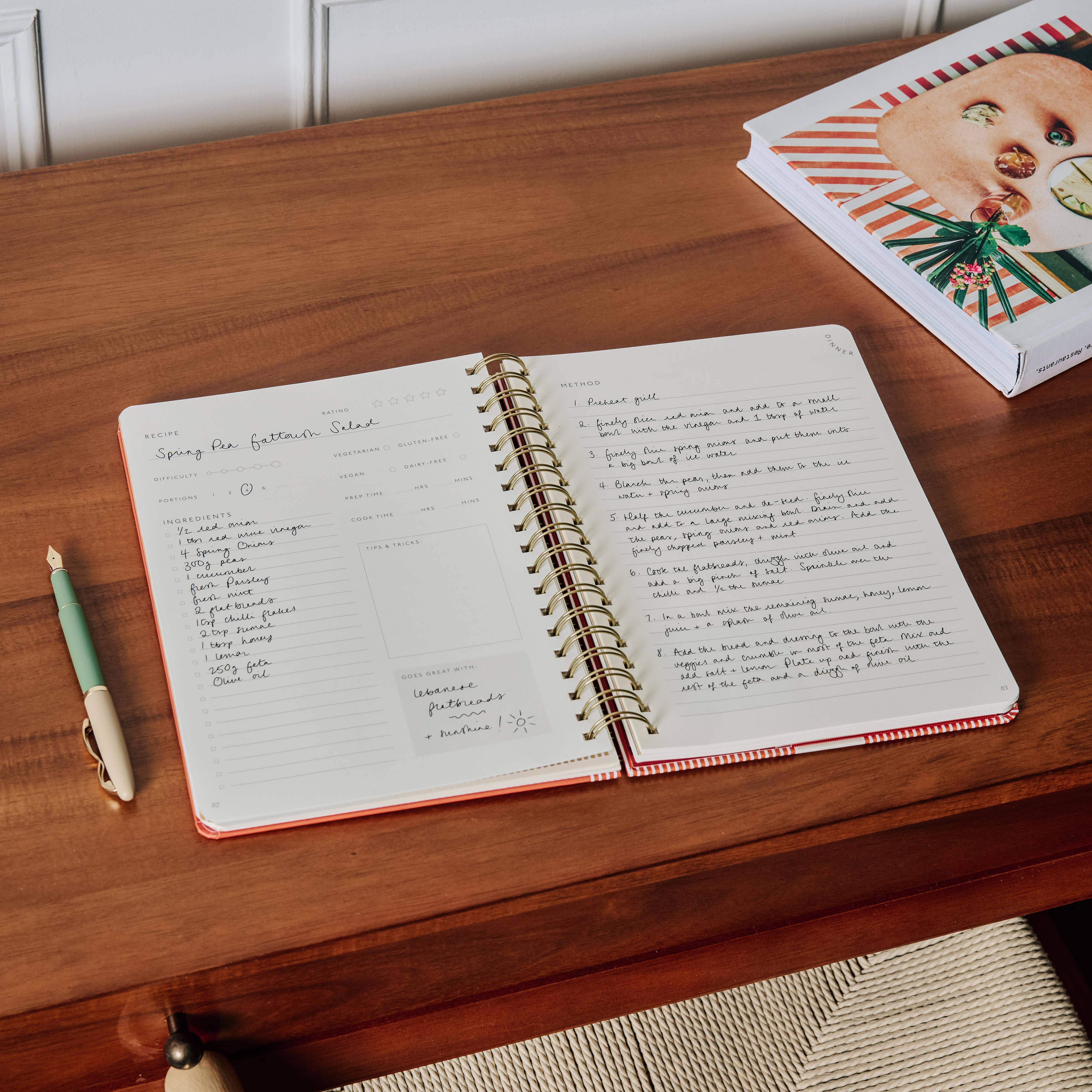 Eat Well Hardcover Spiral Guided Recipe Journal