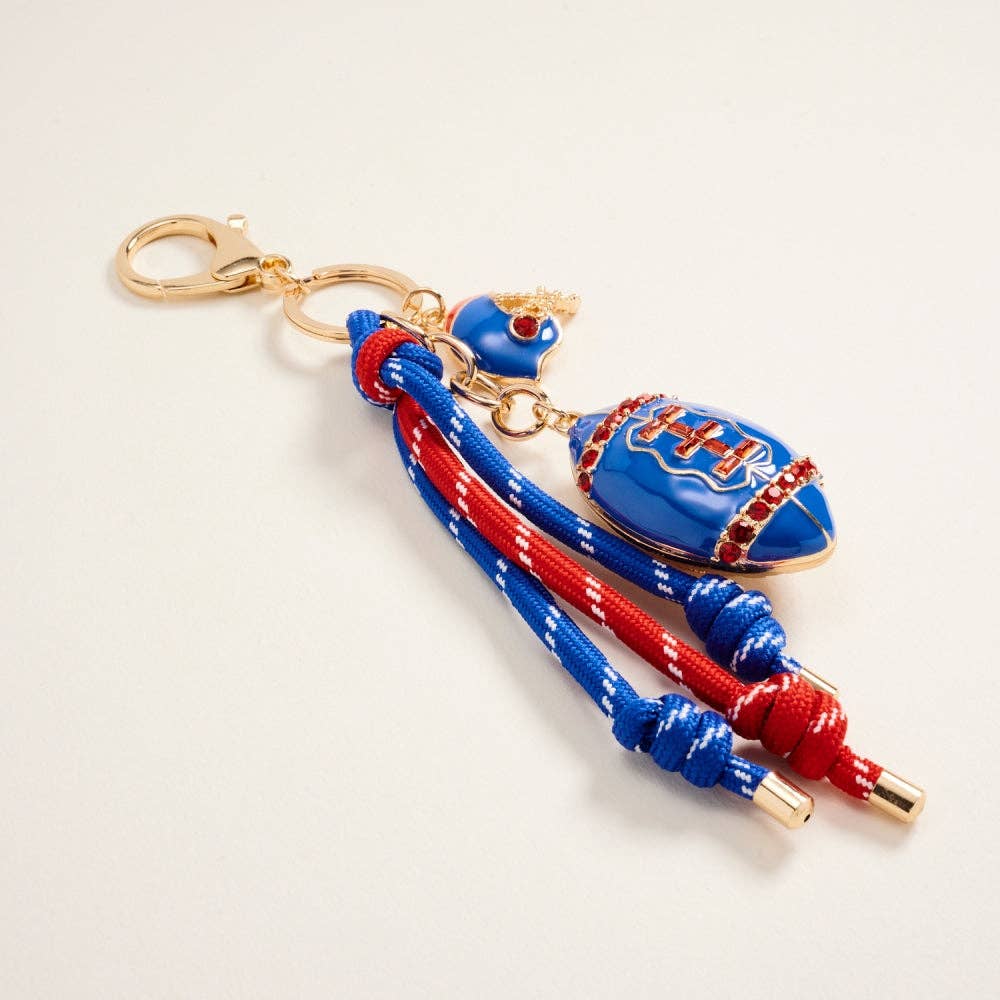 College Football Helmet Paracord Stone Keychain Bag Charm