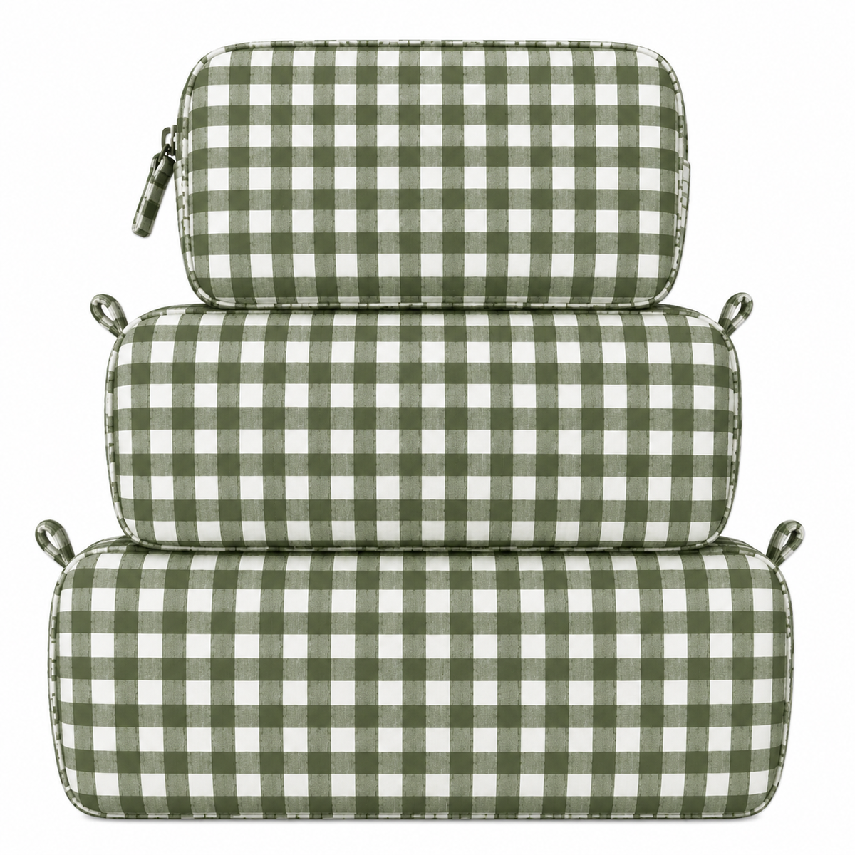 Green Gingham Quilted Bag Print