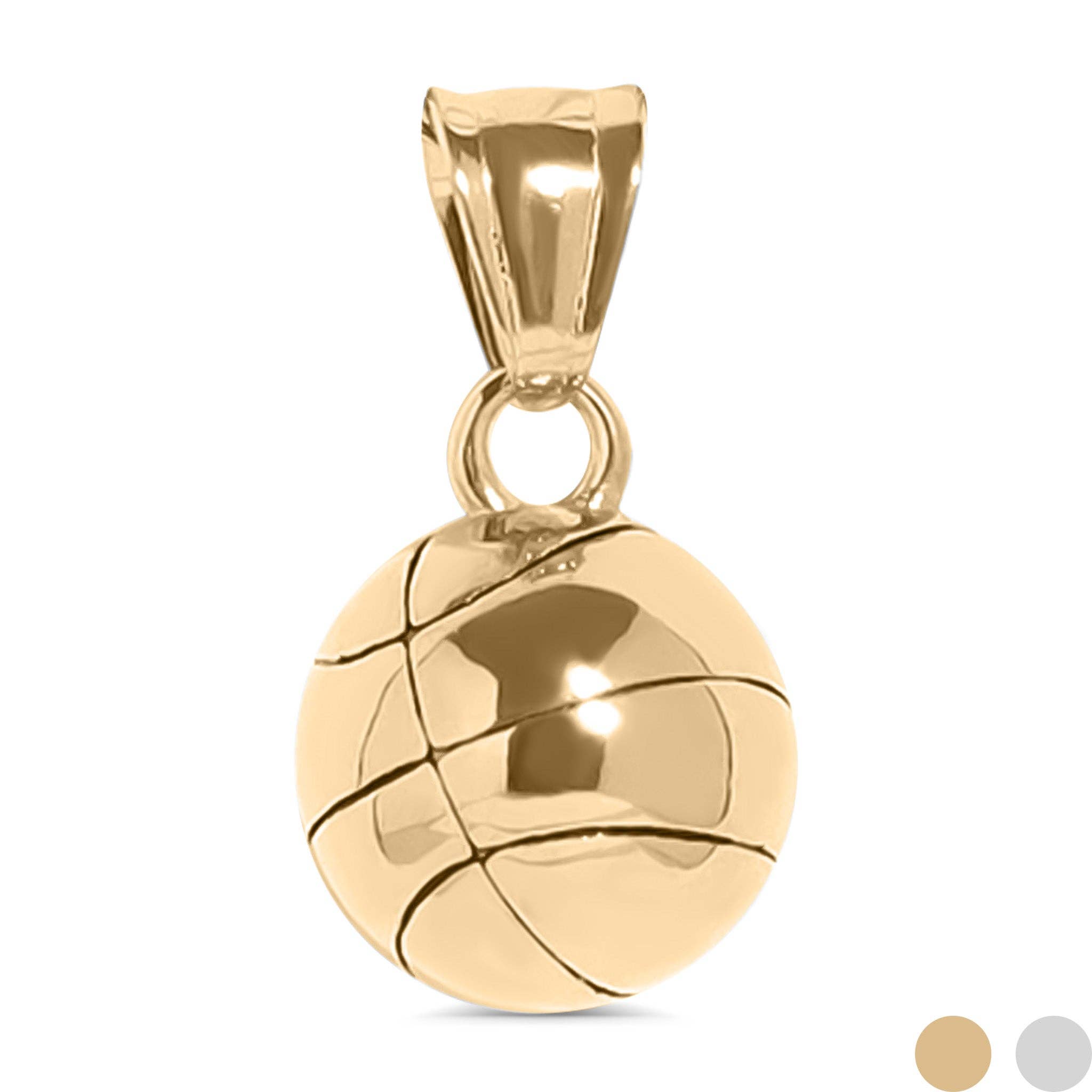 18K Gold PVD Stainless Steel 3D Basketball Charm