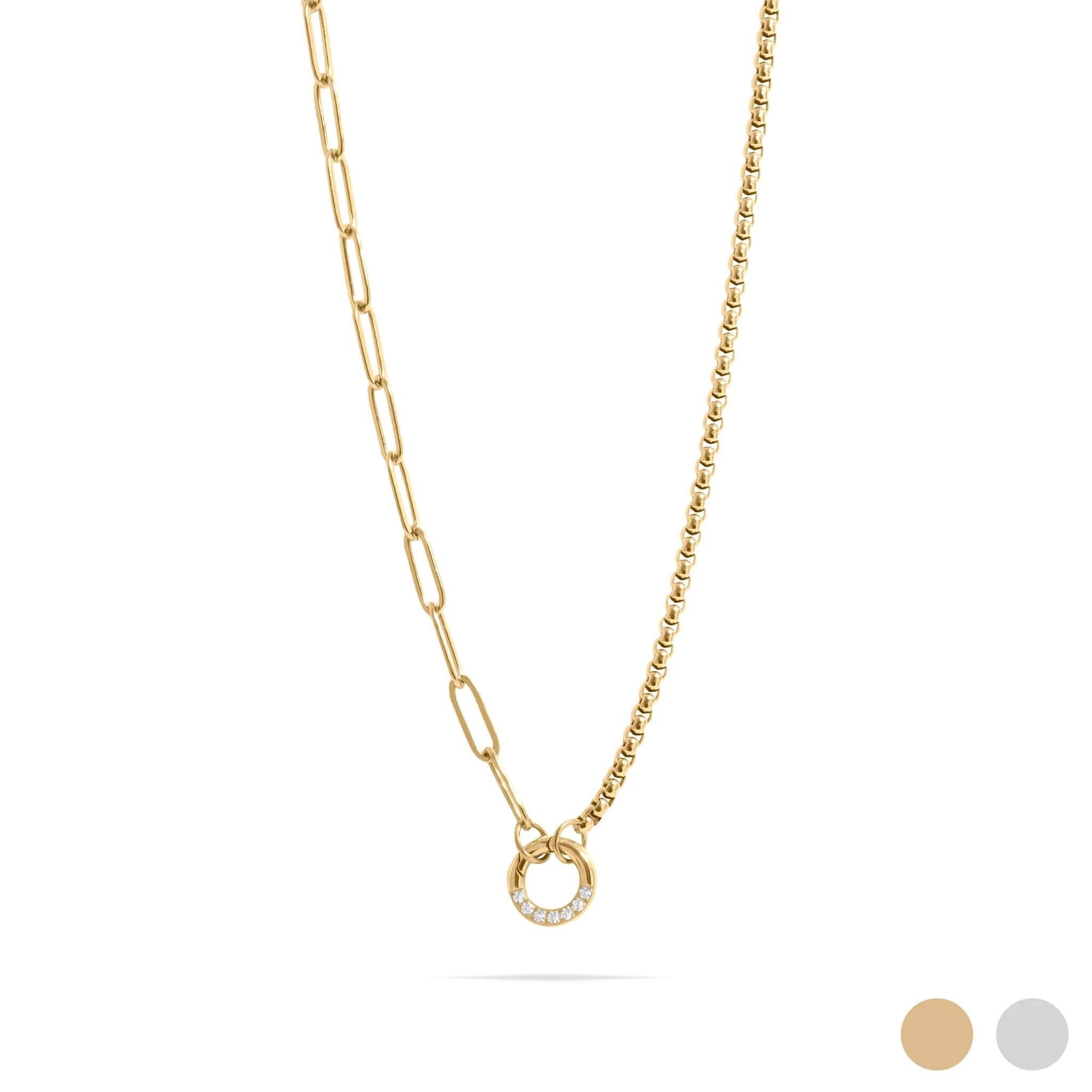 Split Chain with Stone Charm Holder