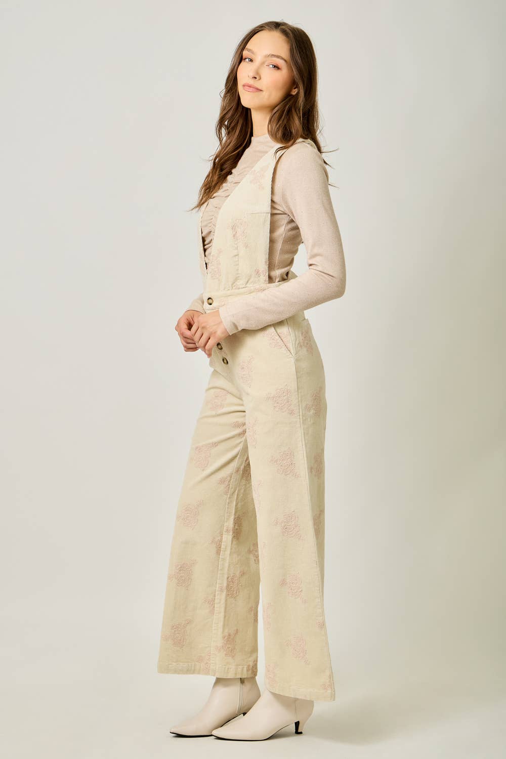 Fernie Embroidered Corduroy Jumpsuit