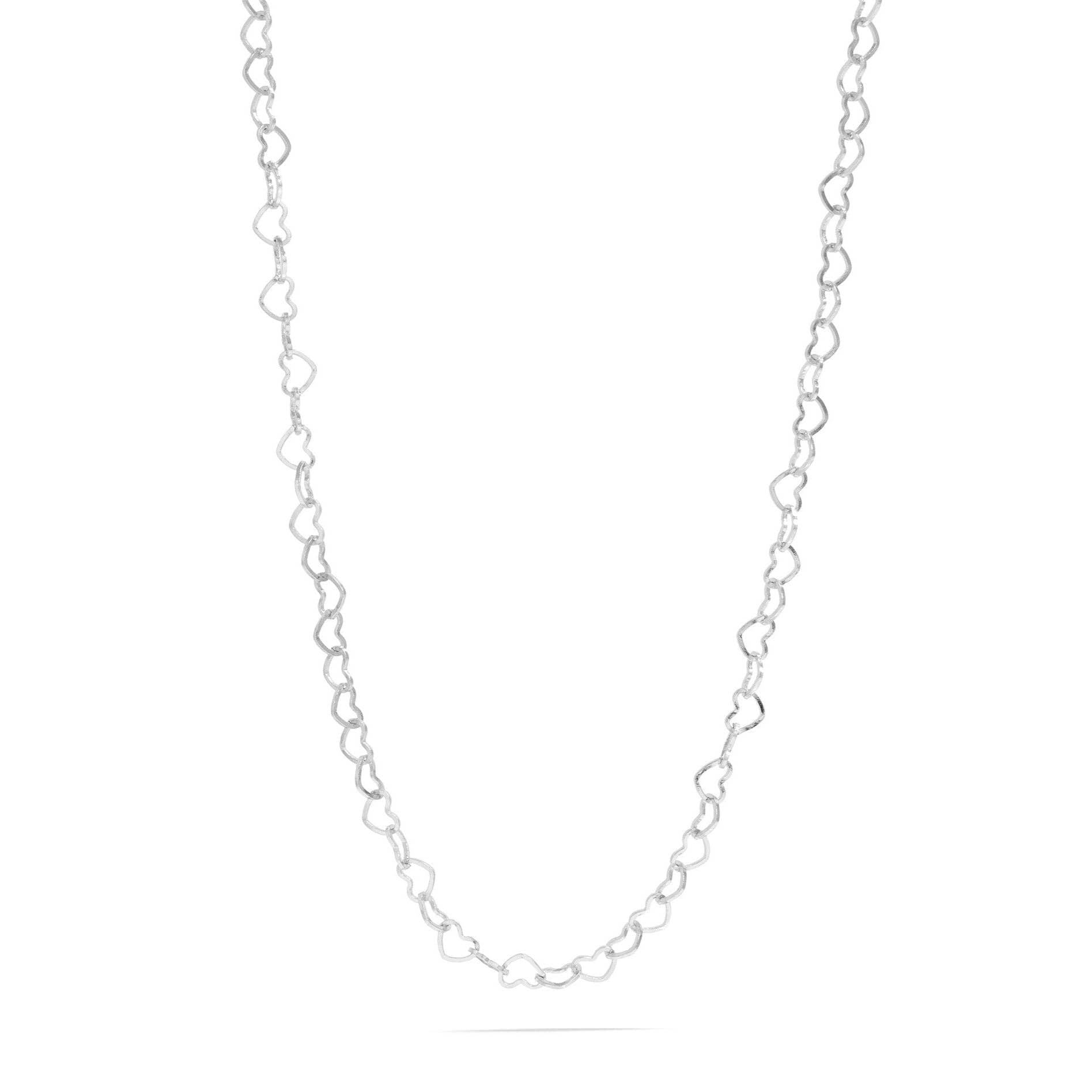 18K Gold PVD Stainless Steel Linked Heart Chain Necklace