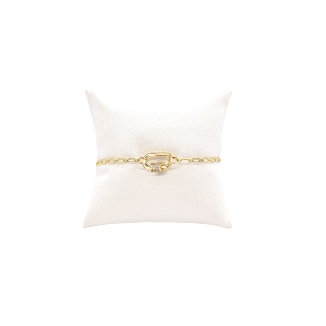 Gold Christie Charm Bracelet with Small Gabi Carabiner