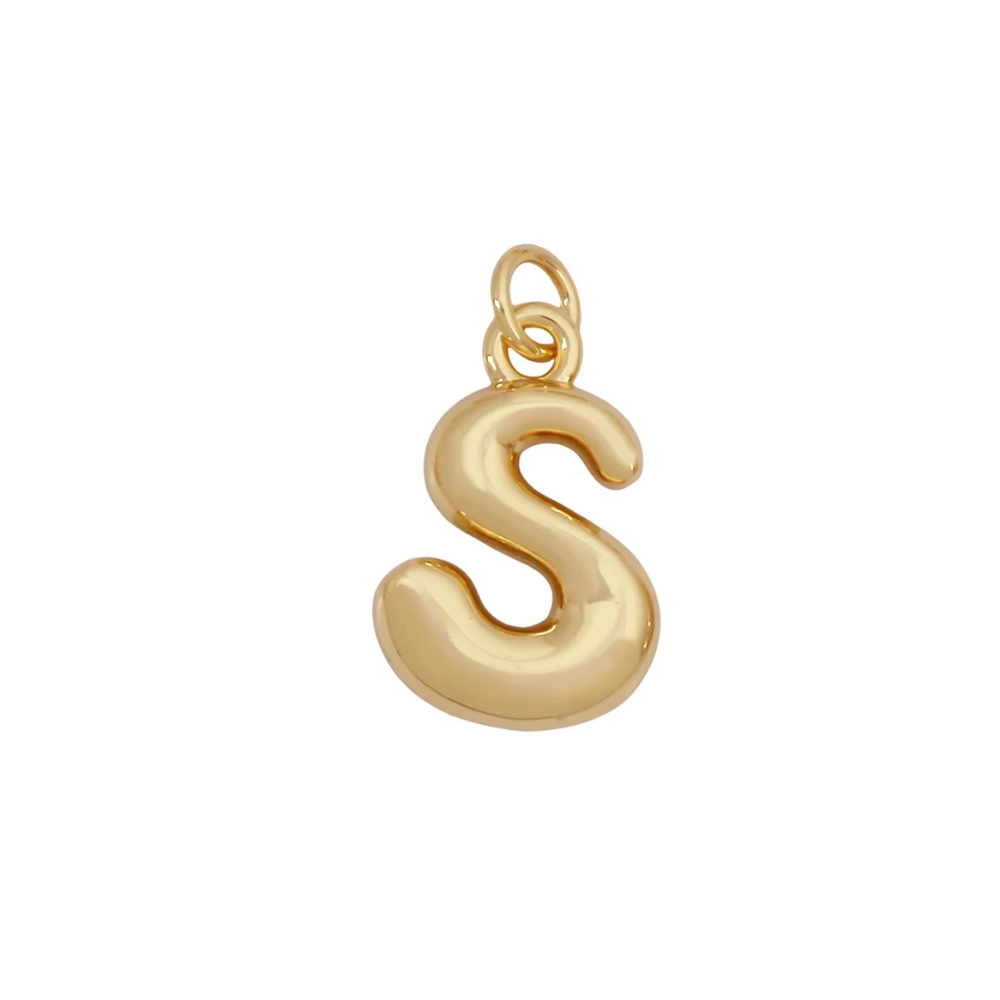 Bubble Letter Initial Charms