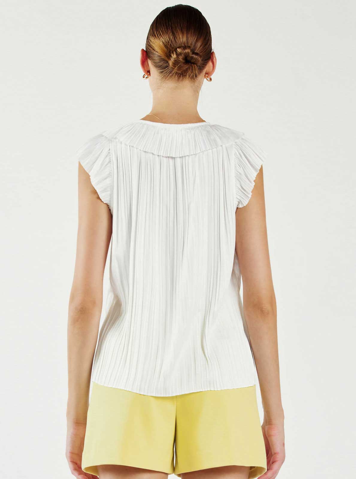 Button Front Pleated Blouse