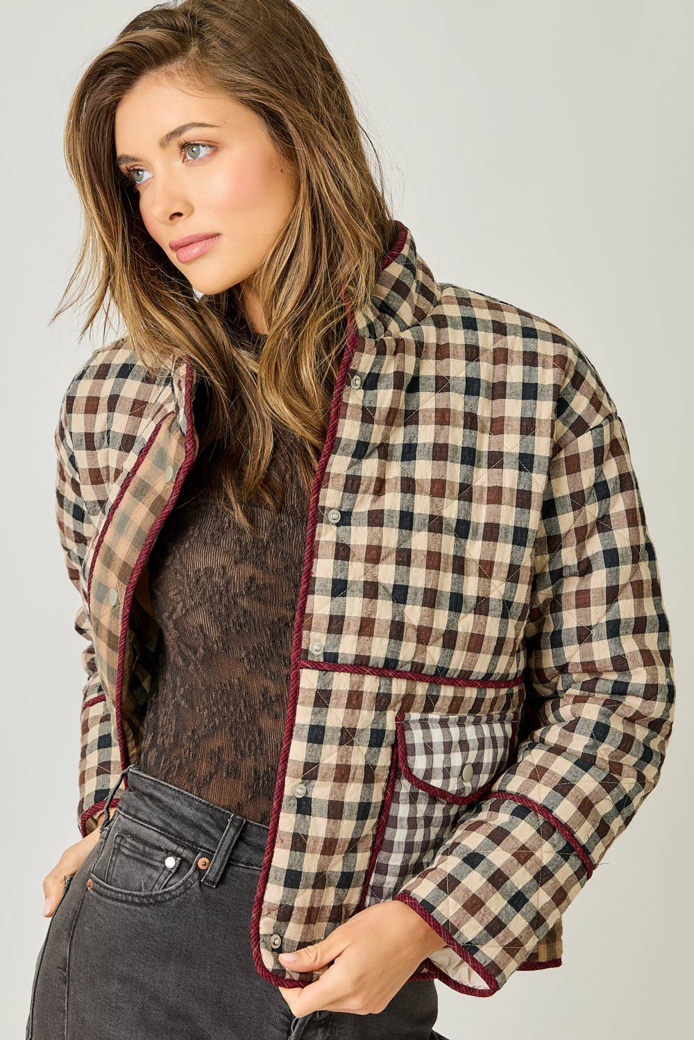 Hampton Check Plaid Quilted Jacket