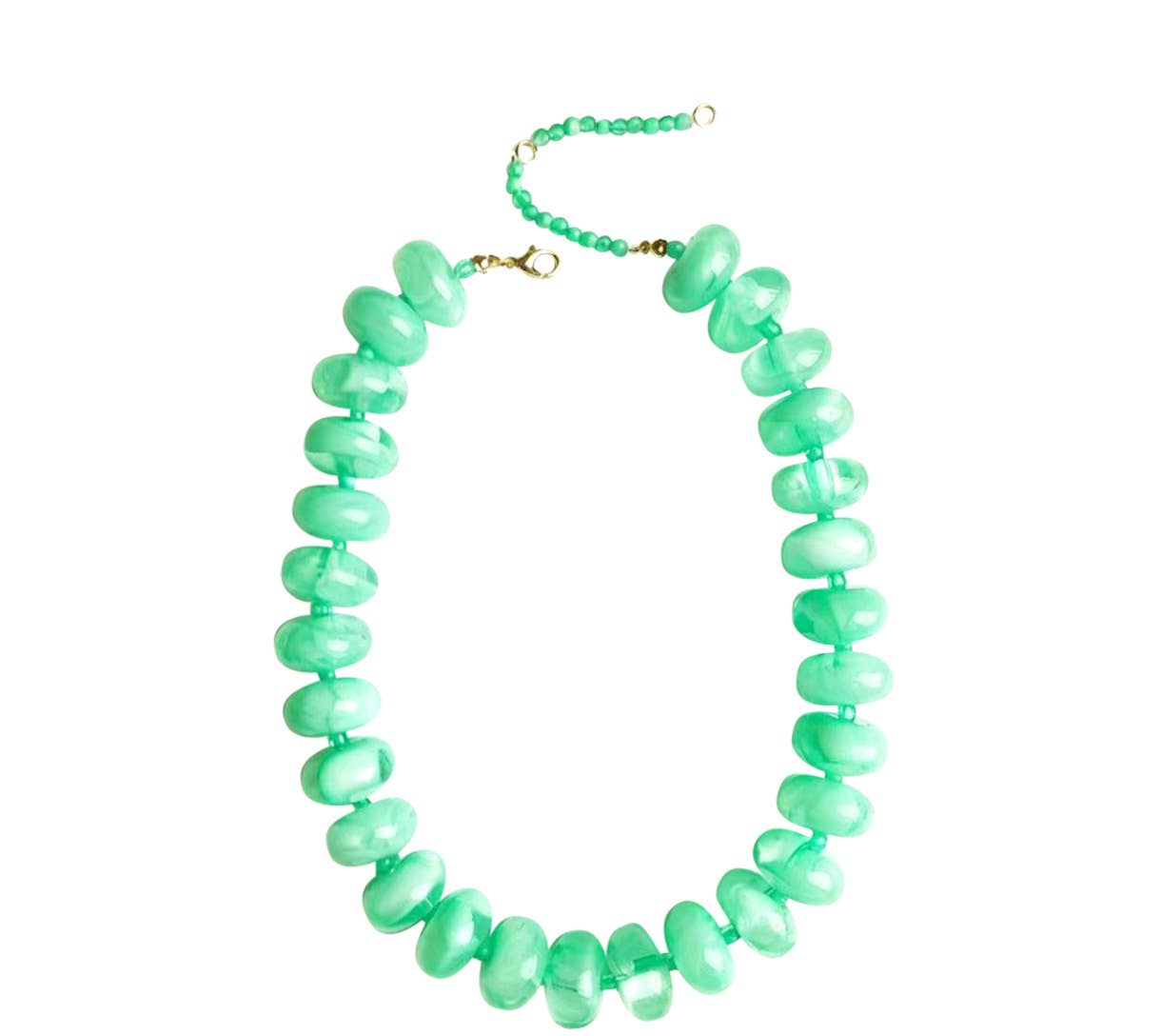 Bailey Chunky Beaded Necklace- Mint