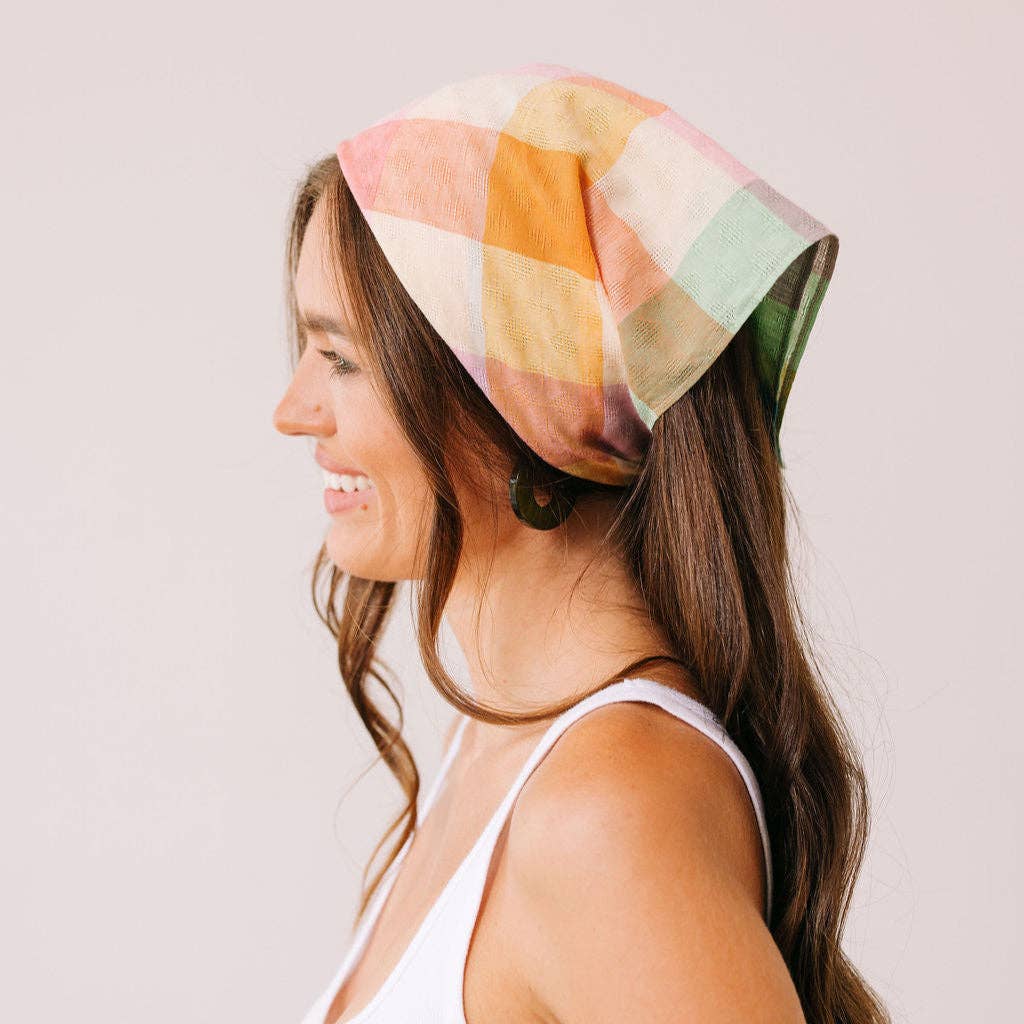 Rainbow Plaid Scarf