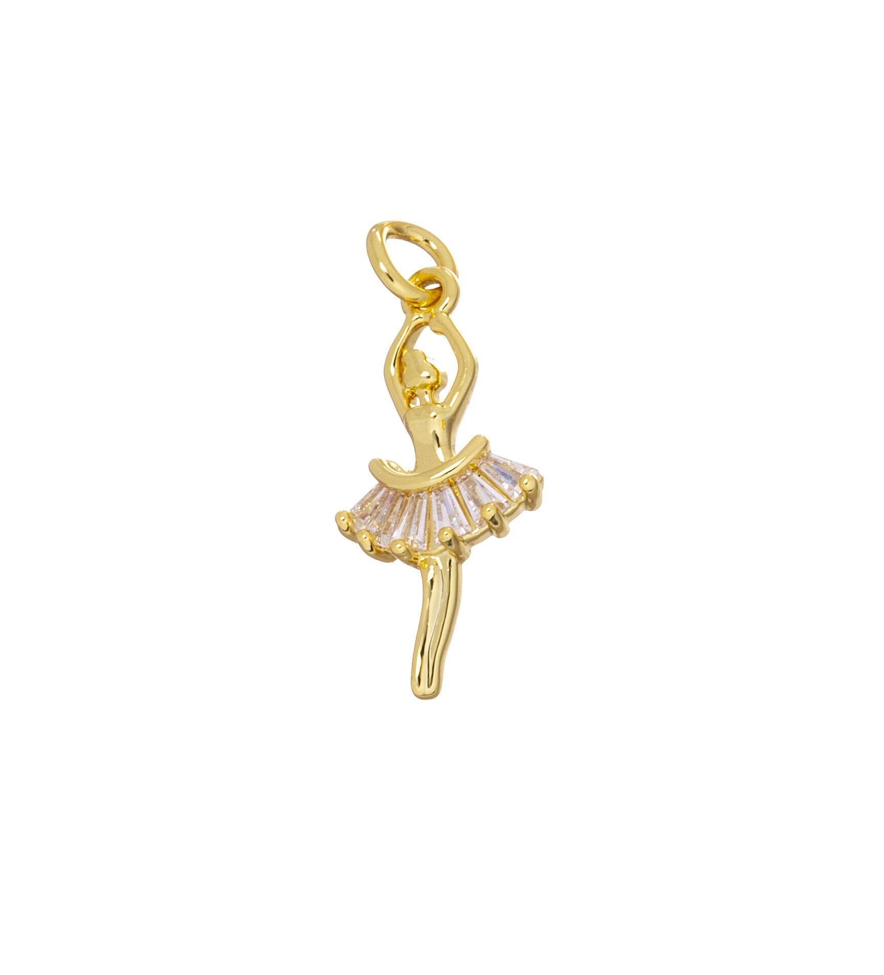Gold Ballerina Dancing Charm
