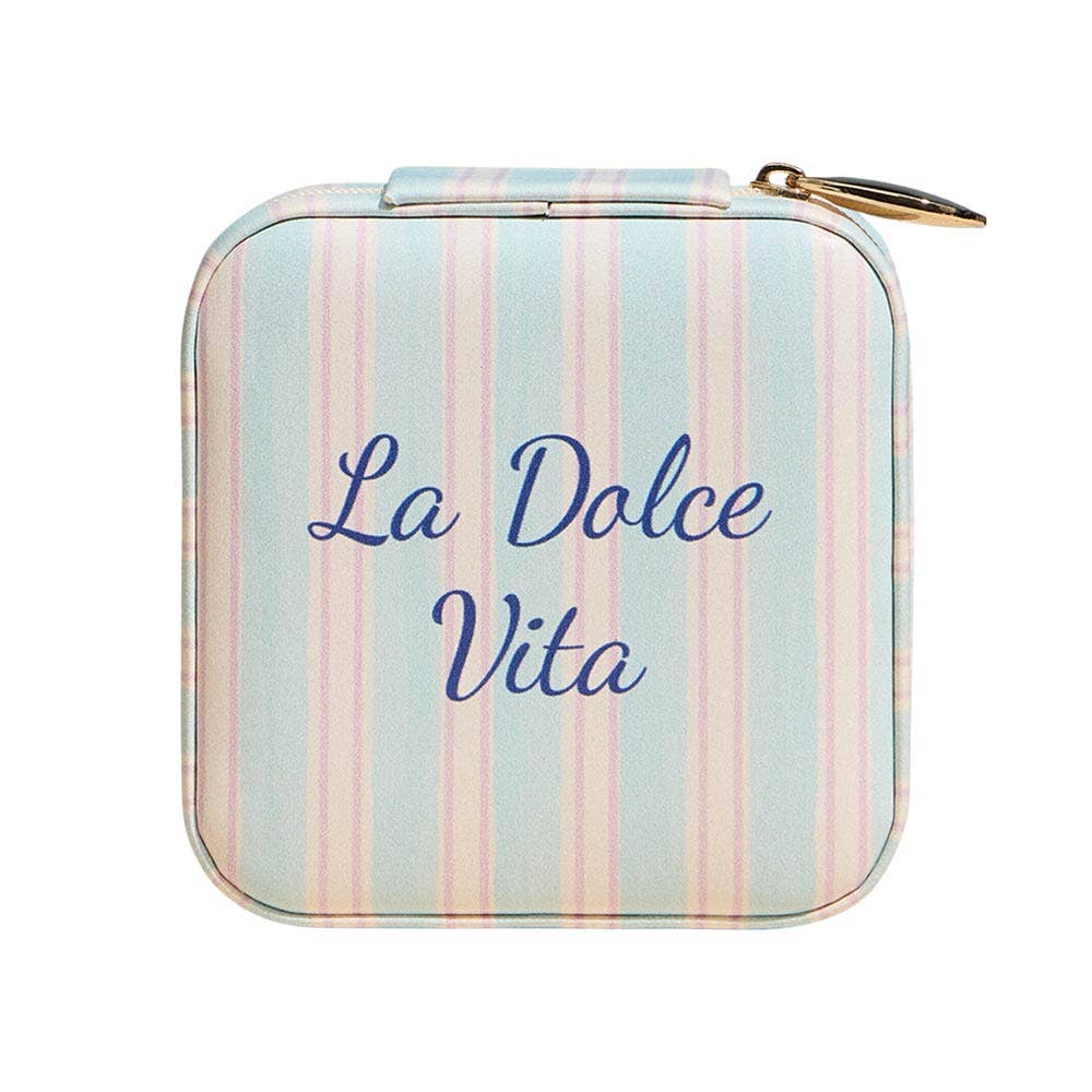 LA DOLCE VITA Striped Portable Square Jewelry Box