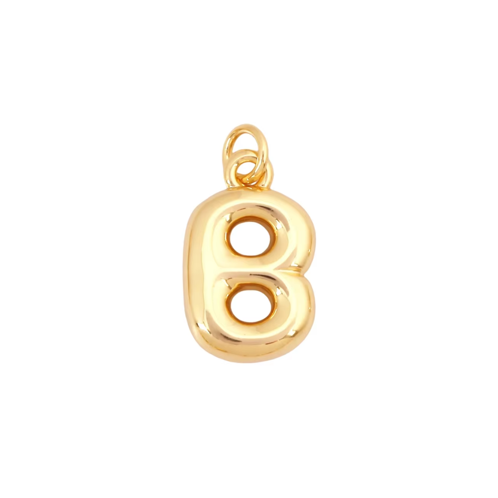Bubble Letter Initial Charms