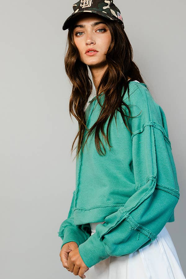 T2170 Solid Cropped Sweatshirt