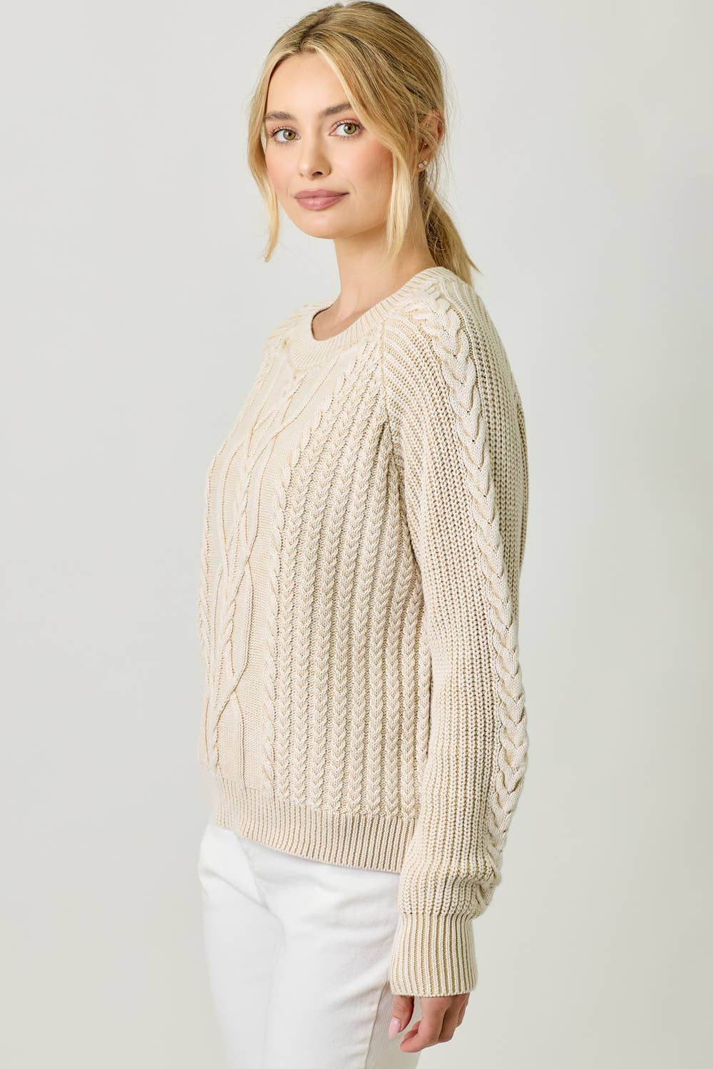 Washed Cable Sweater
