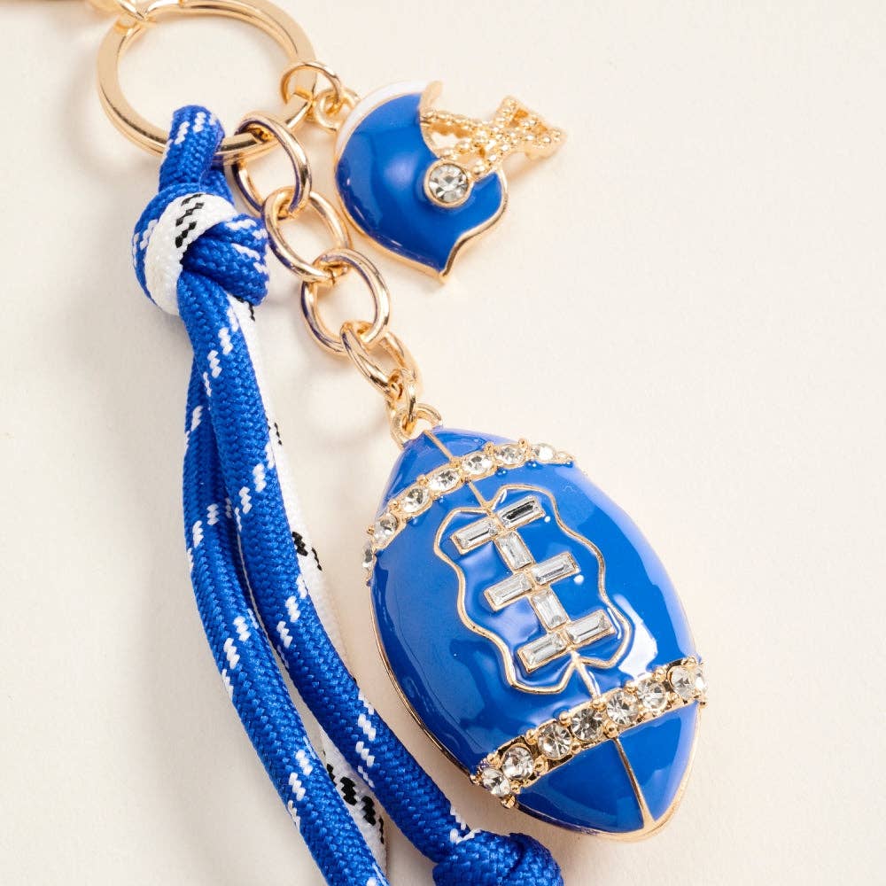 College Football Helmet Paracord Stone Keychain Bag Charm
