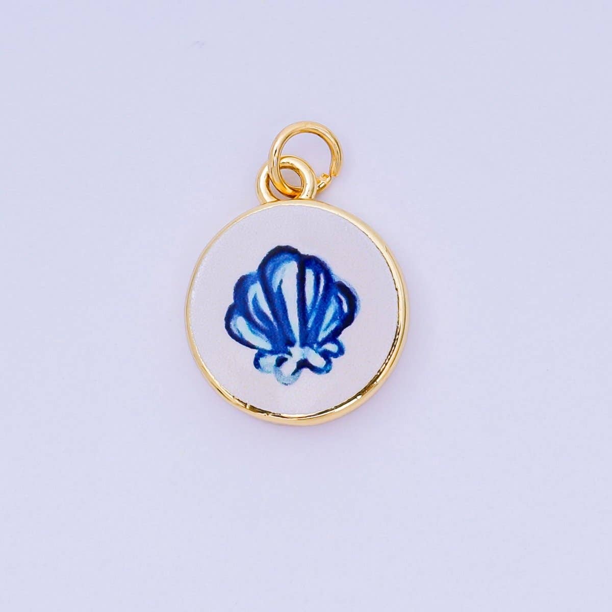24K Gold Filled 18mm Enamel Art Beach Theme Charms