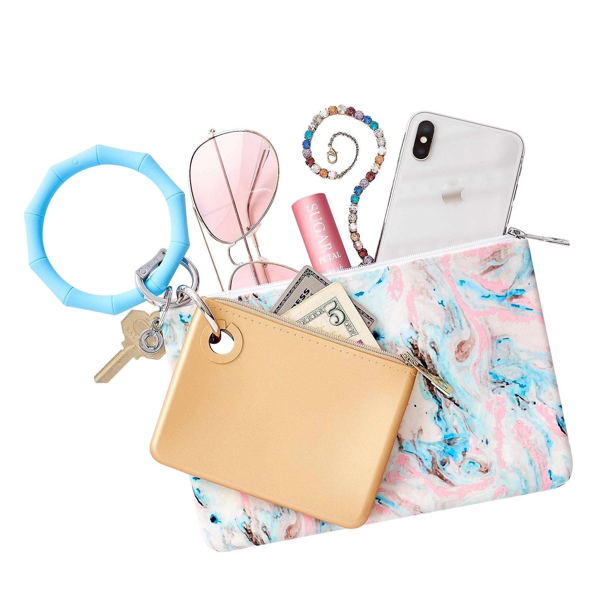 Silicone Big O® Key Ring - Sweet Carolina Blue Bamboo