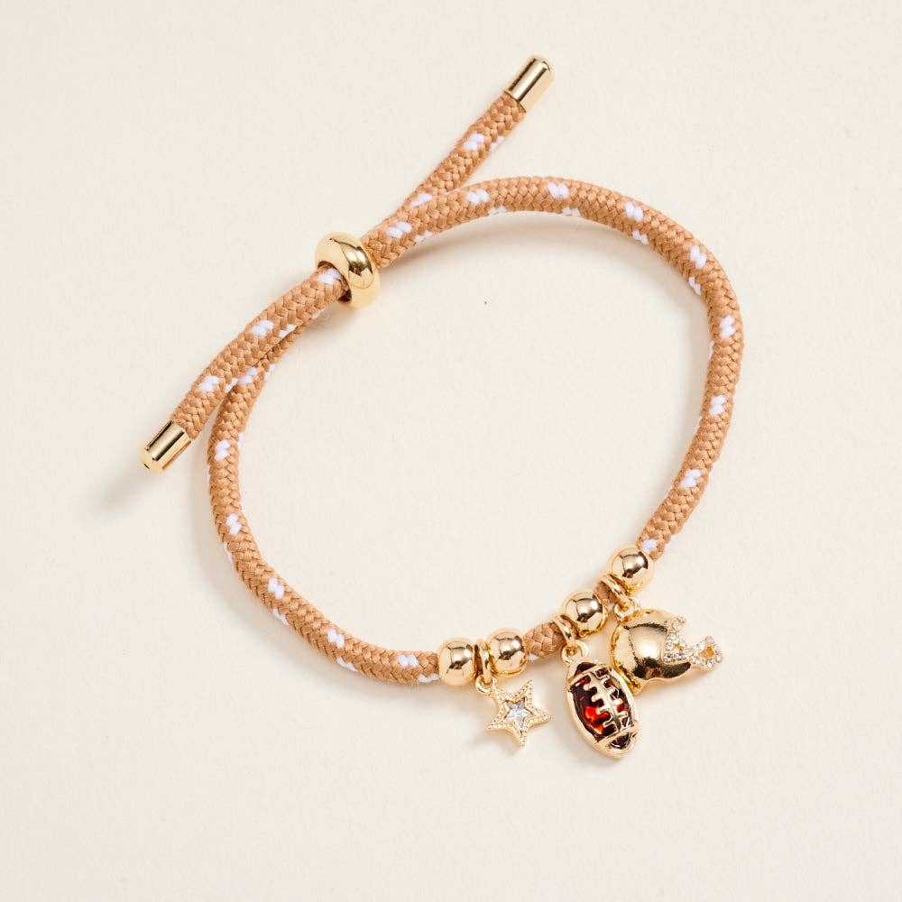 Football Star Helmet Rope Pull Tie Bracelet