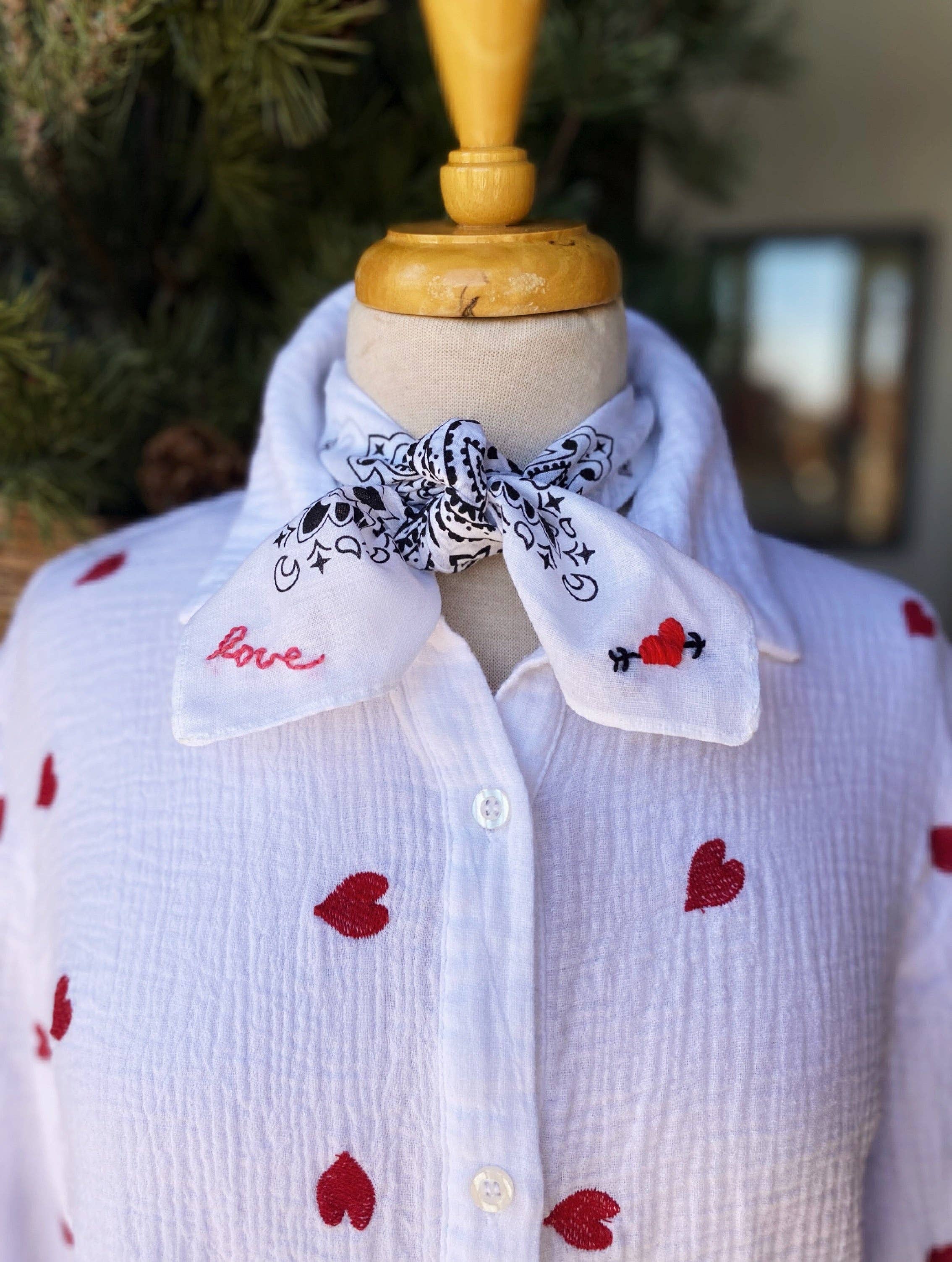 Embroidered My Love Bandana