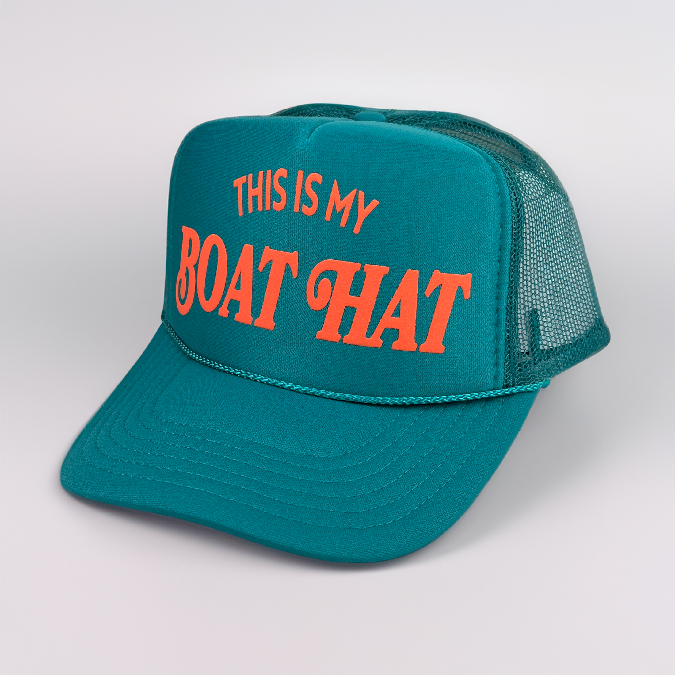 This Is My Boat Hat Adult Trucker Hat: Jade