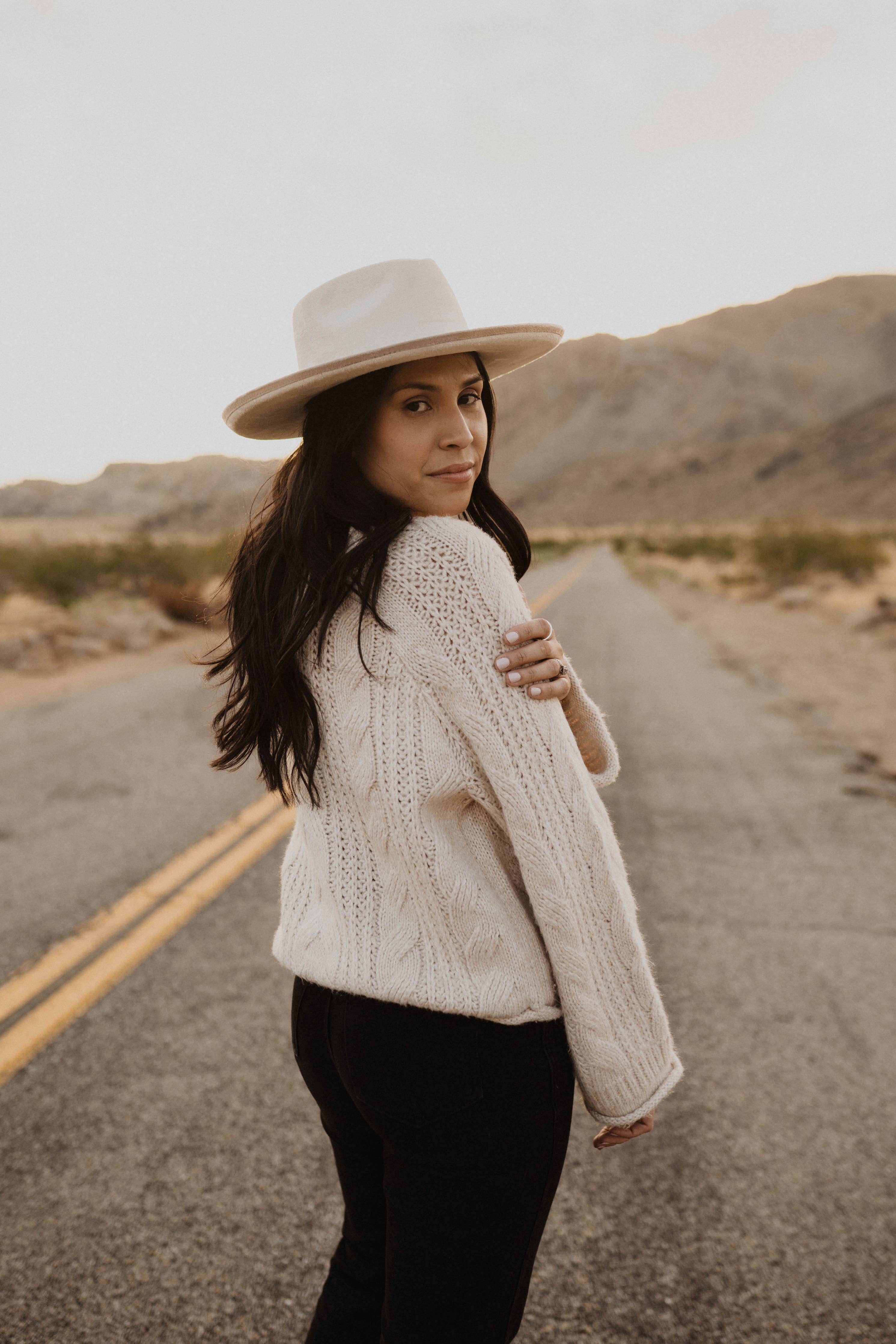 Two-Toned Ivory/Tan Rancher Hat