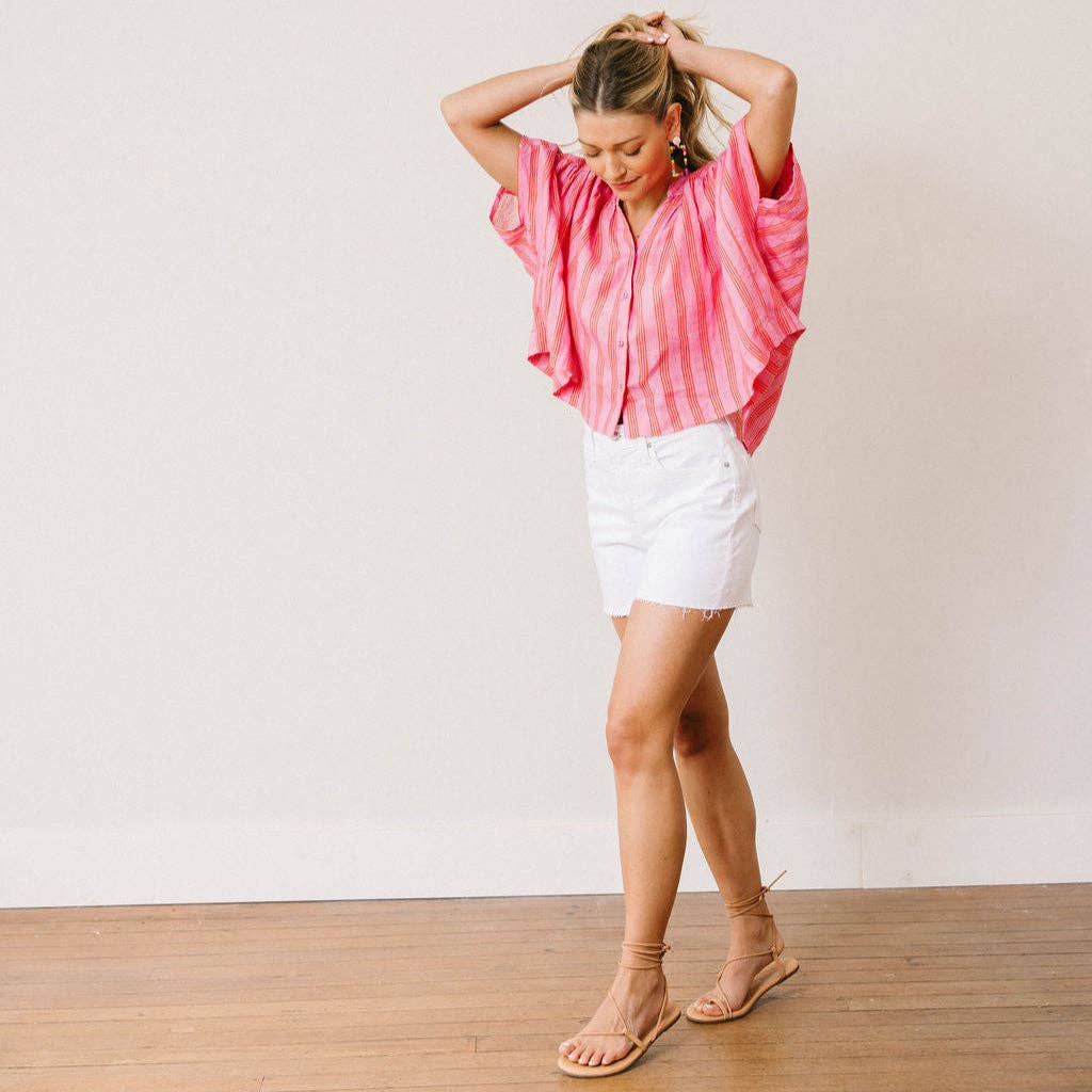 Orchid Pinstripe Savannah Top