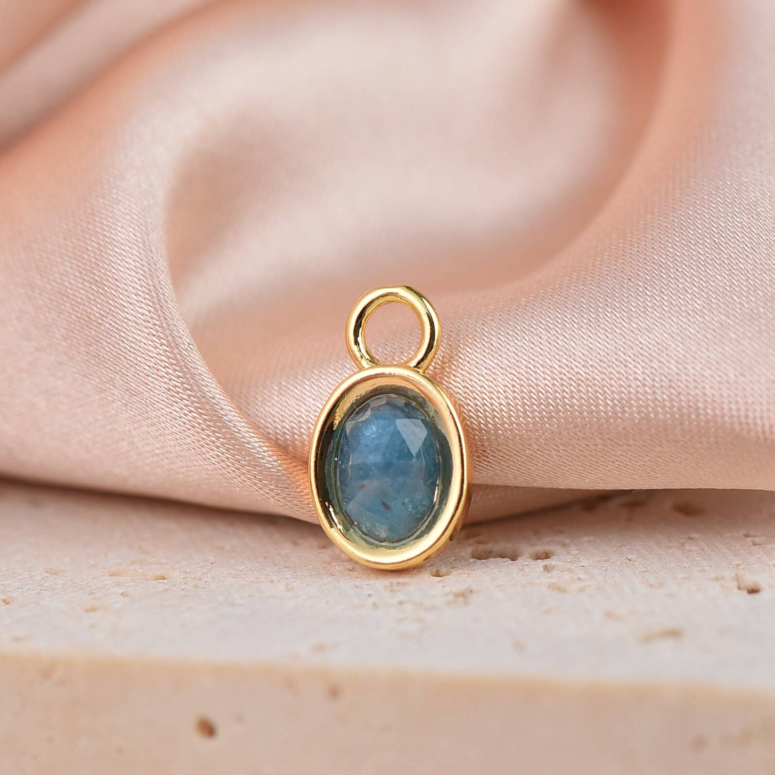 Natural Stone Oval Charms