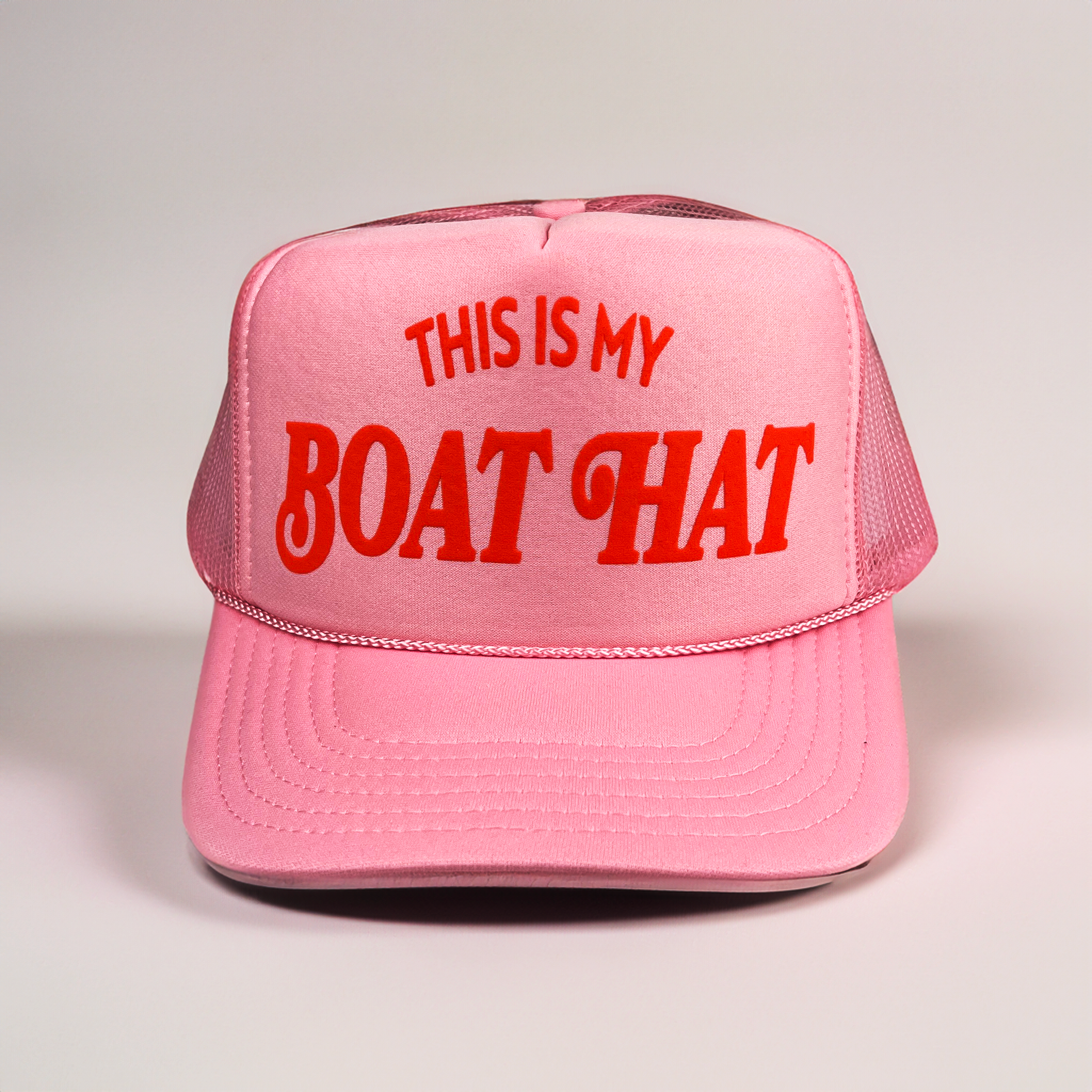 This Is My Boat Hat Adult Trucker Hat: Pink: Pink