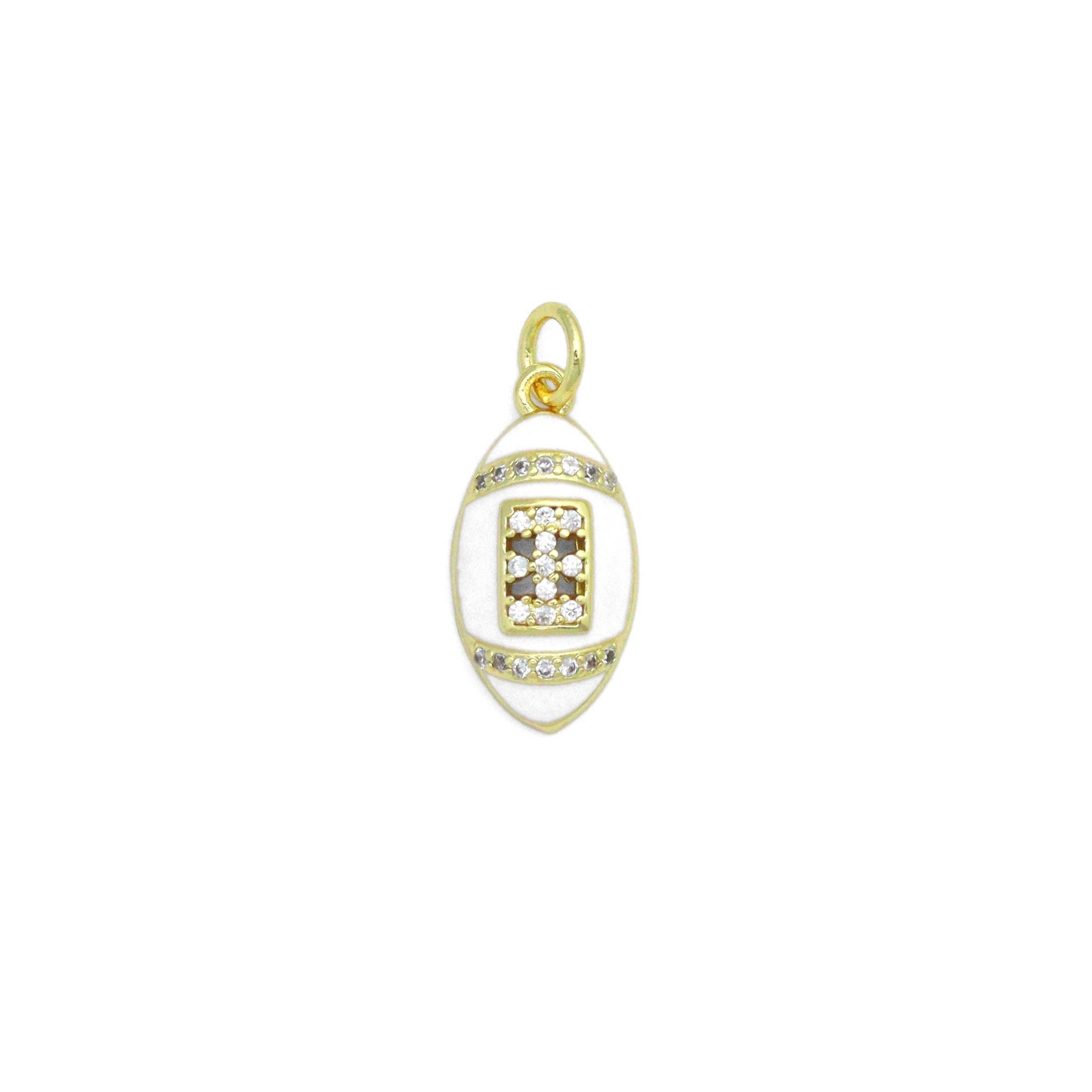 White Enamel Football Charm