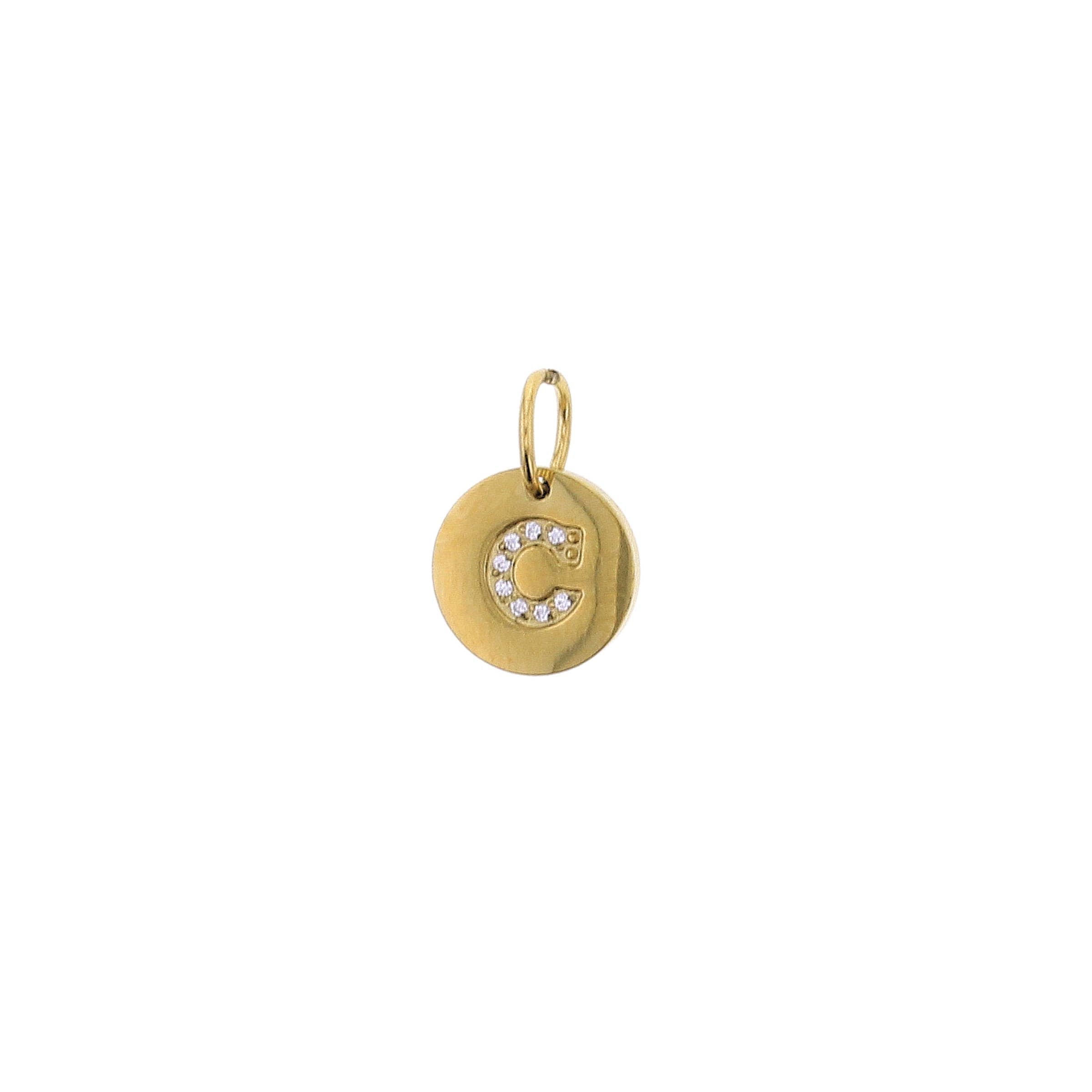 Cubic Zirconia Letter Charm