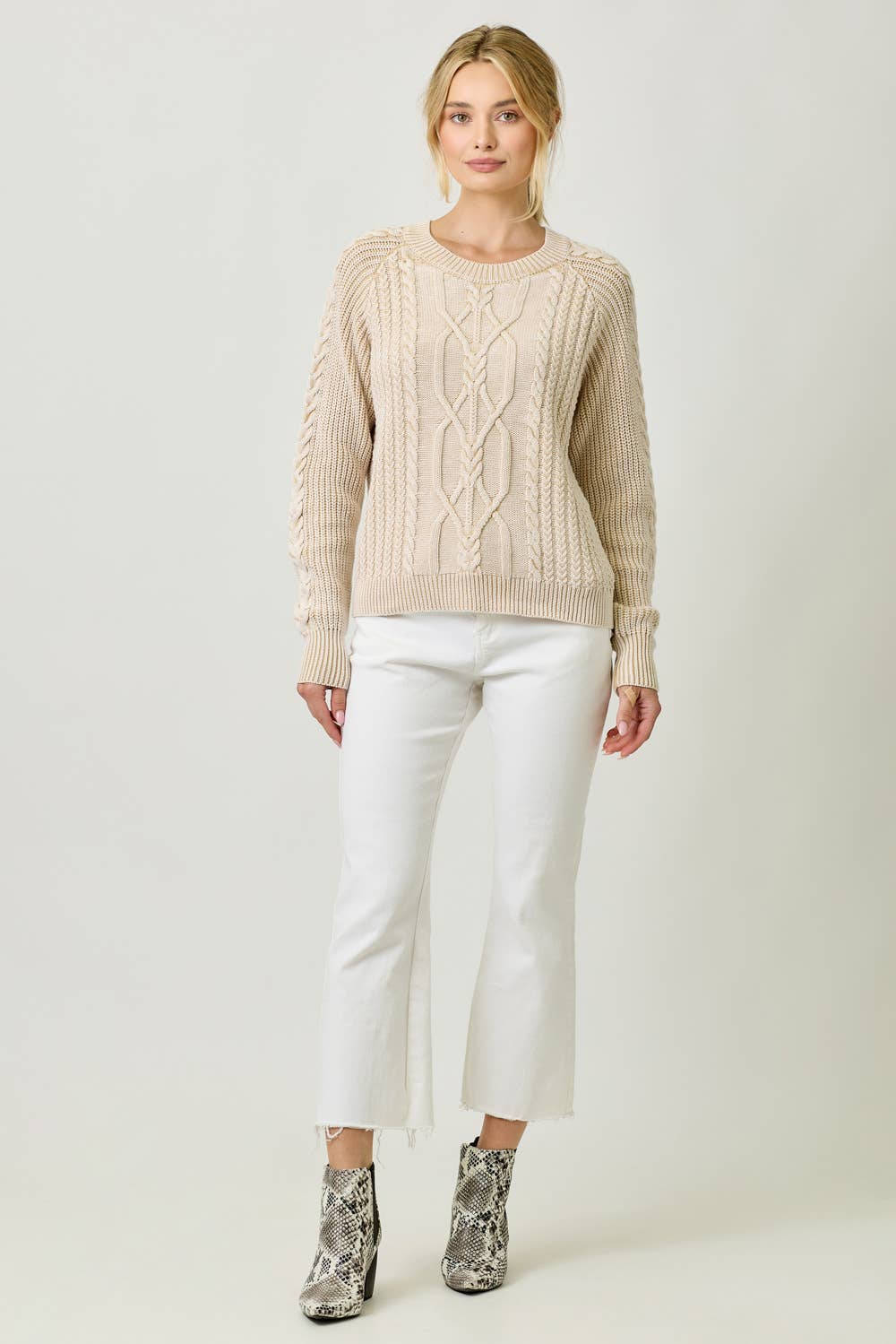 Washed Cable Sweater