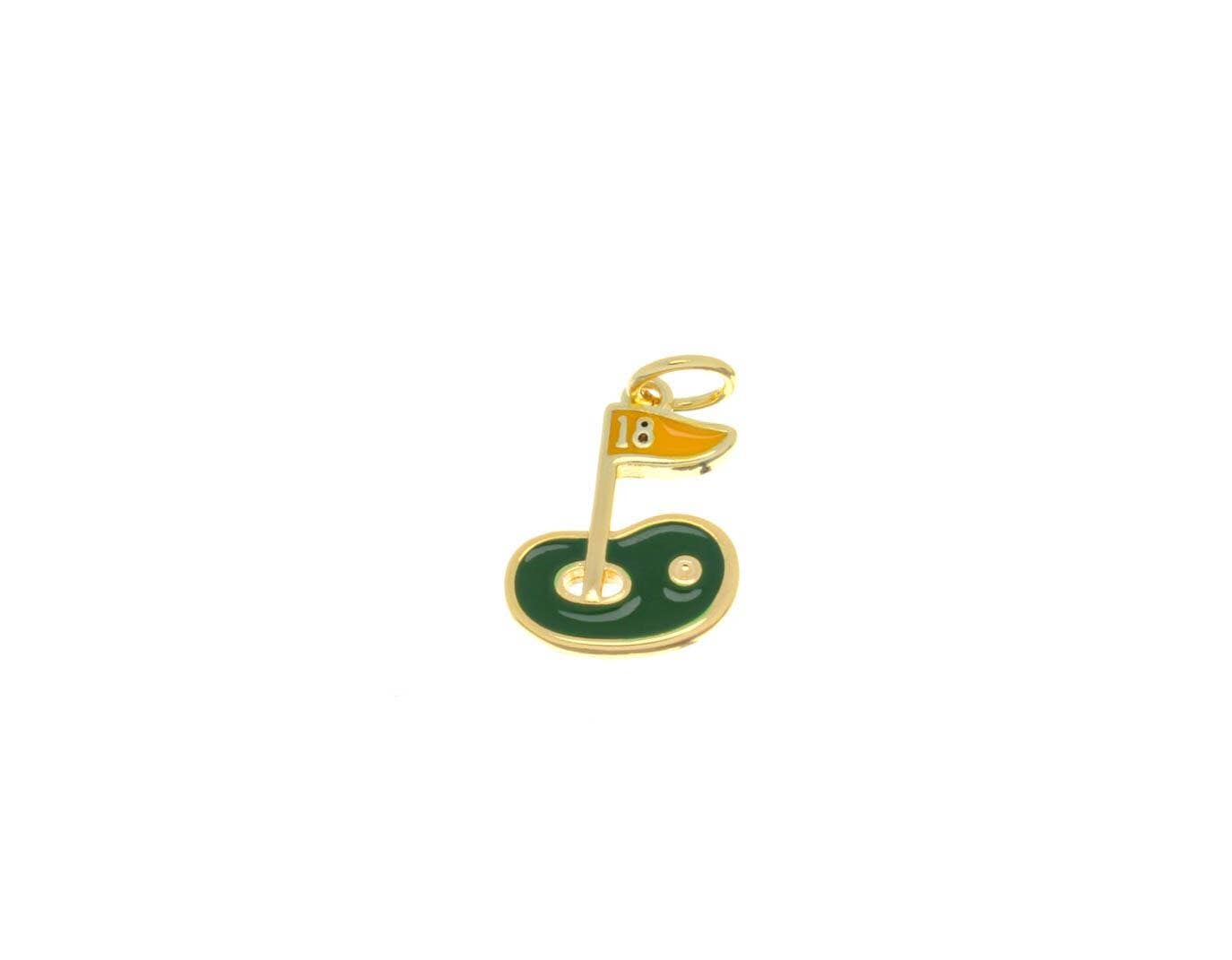 Golf Flag Stick Necklace Charm for Golf Enthusiasts