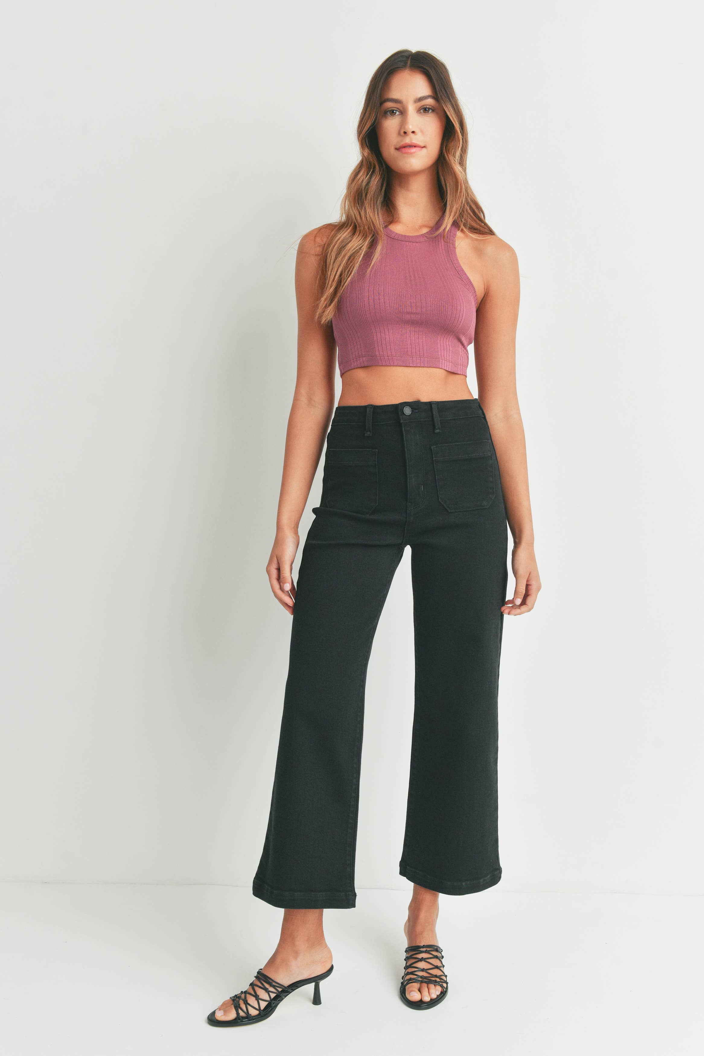 Just Black Patch Pocket Wide Leg