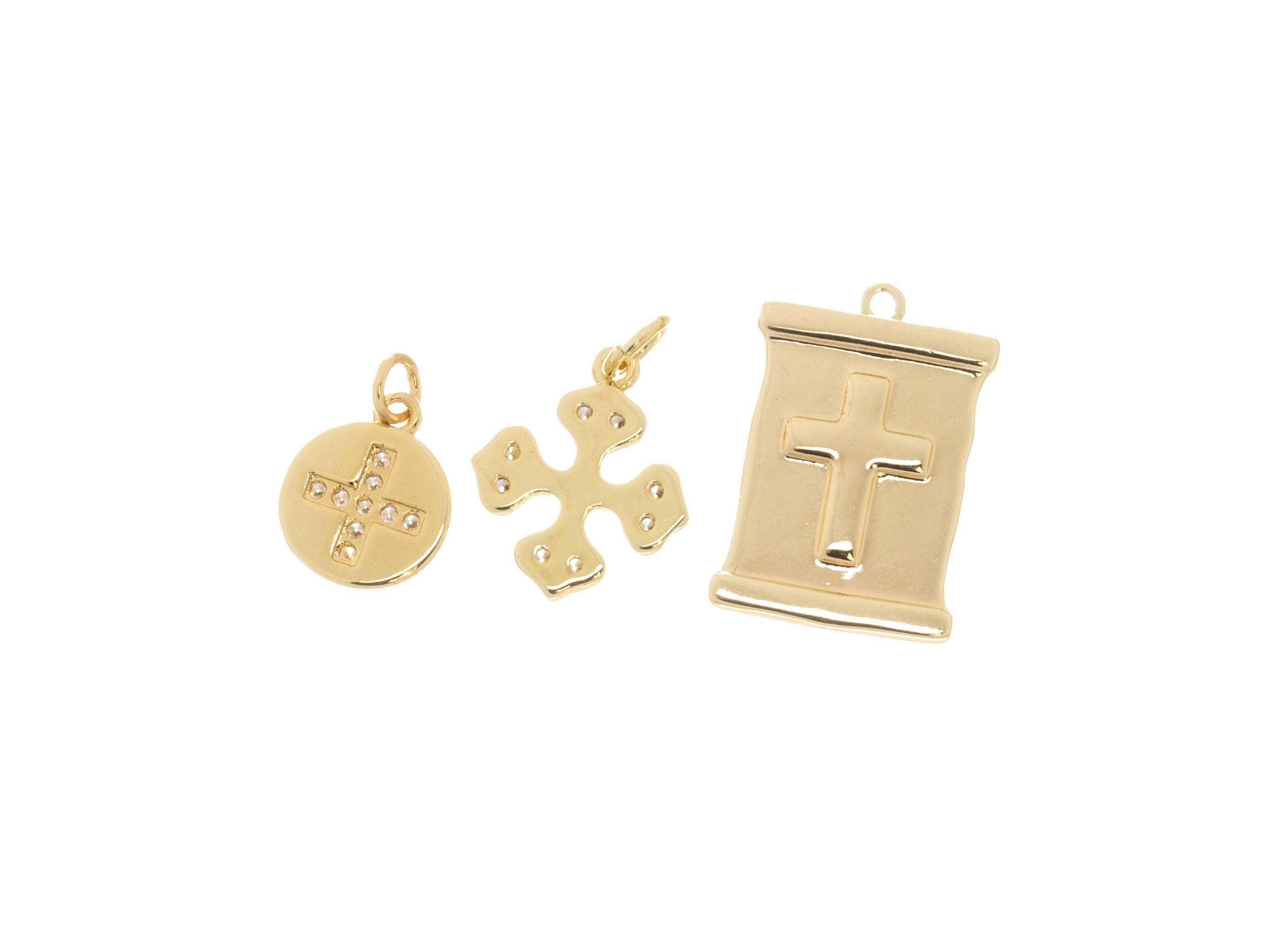 Pave CZ Cross Charms