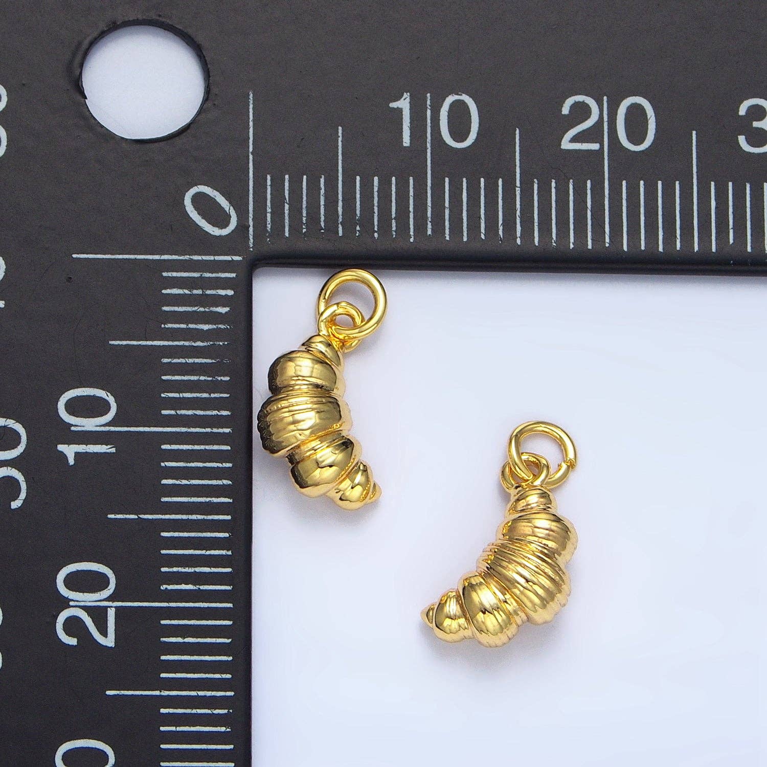 24K Gold Filled Mini Croissant Pastry Multidimensional Minimalist Charm