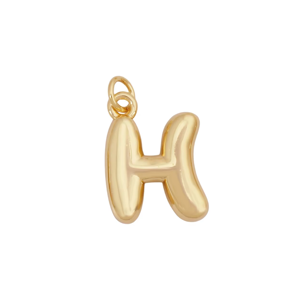 Bubble Letter Initial Charms