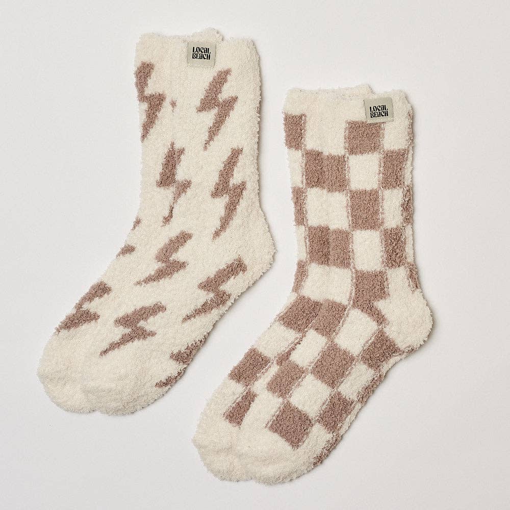 Checker Local Beach Cozy Socks