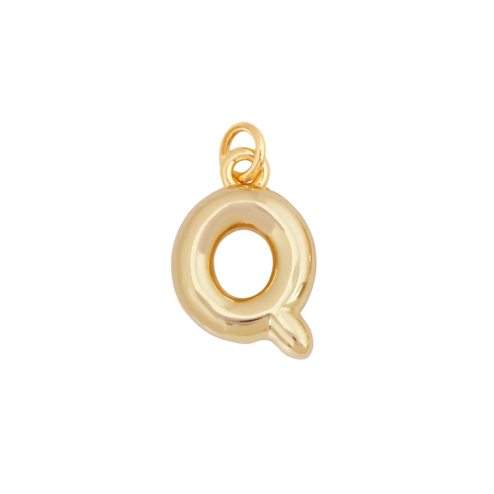 Bubble Letter Initial Charms
