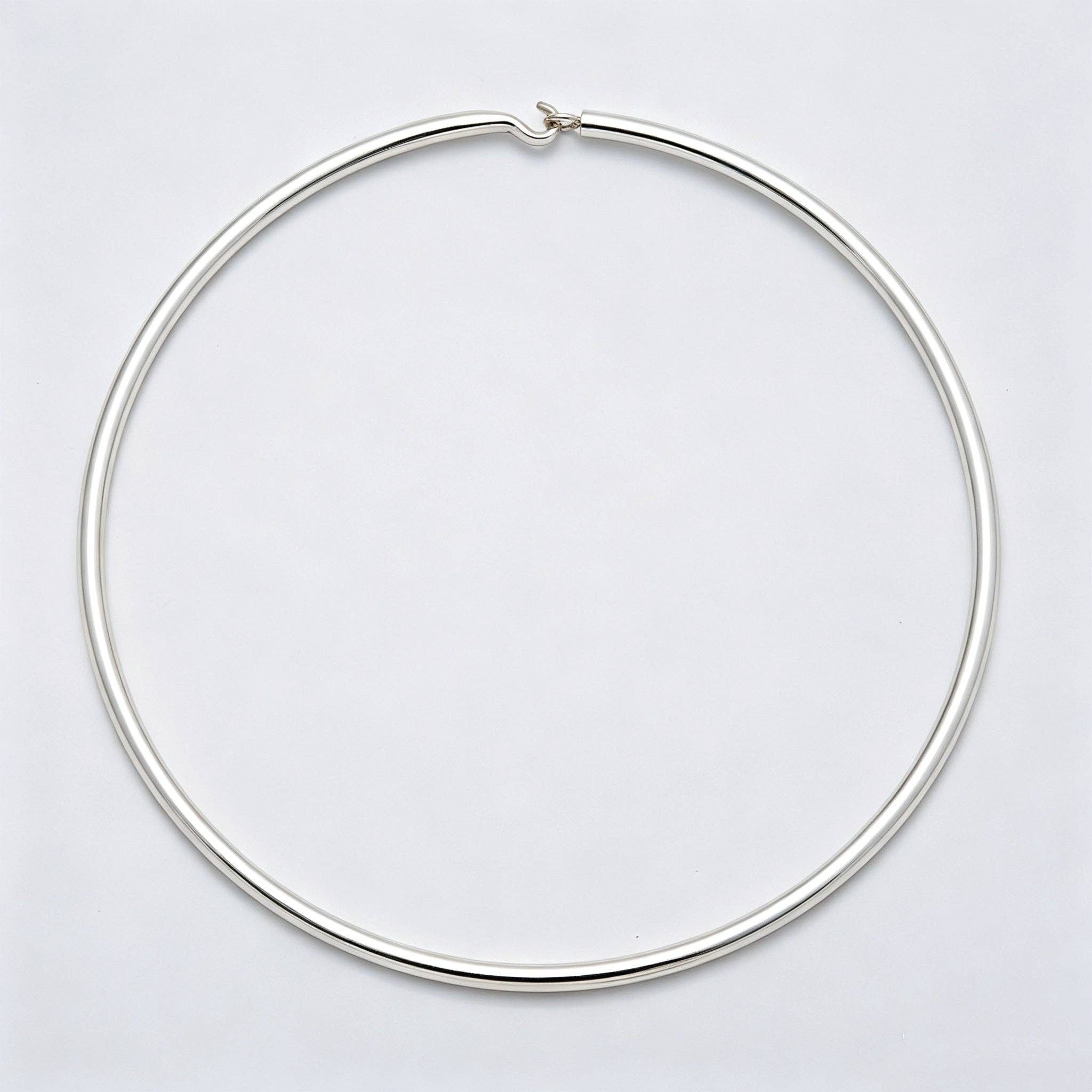 NEW SUMMER 16K Gold Filled 4mm Minimalist Thick Wide Tube Torque Choker Floating Collar Necklace | WA-04277