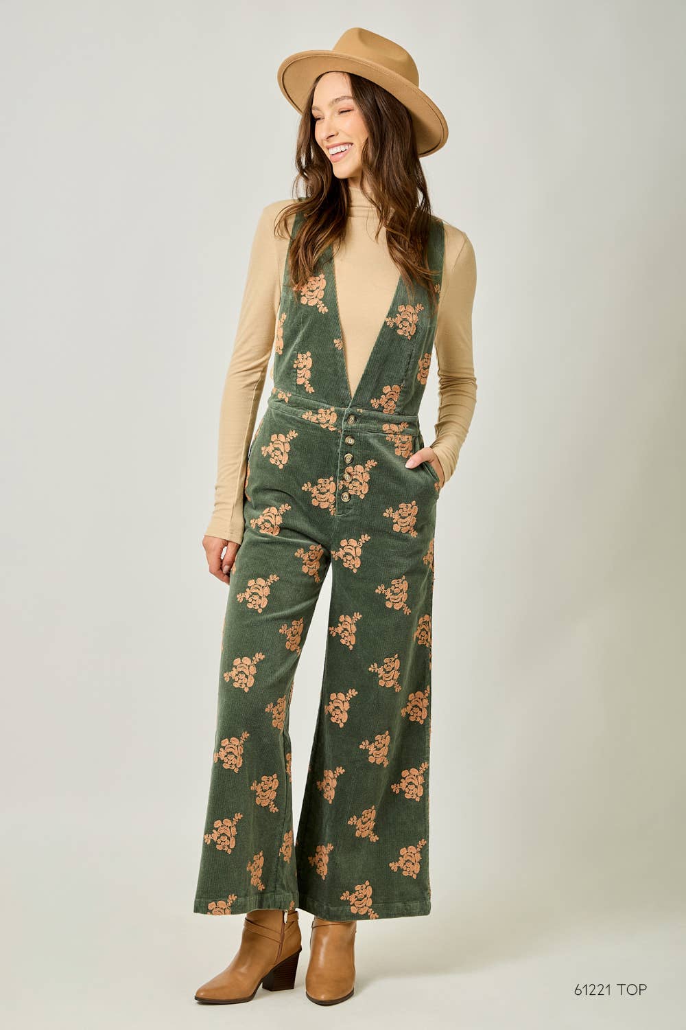 Fernie Embroidered Corduroy Jumpsuit