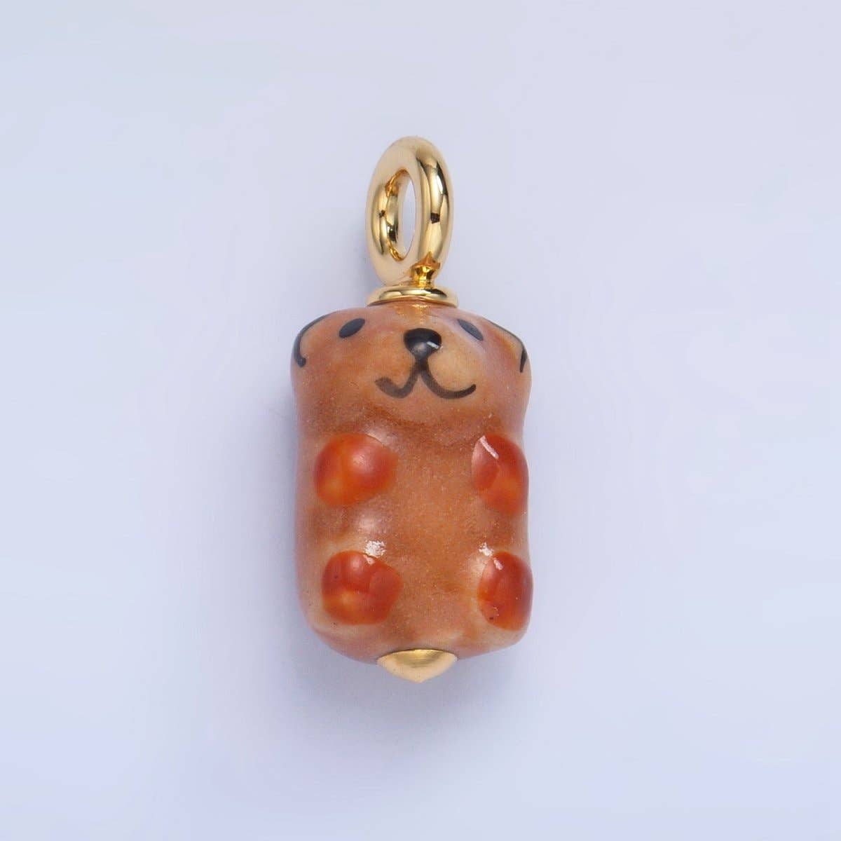 24K Gold Filled Nature Floral Mushroom Pet Sea Sell Ceramic Drop Charm