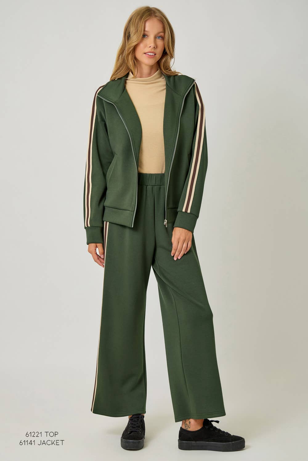 Embroidered Stripe Tracksuit Pants